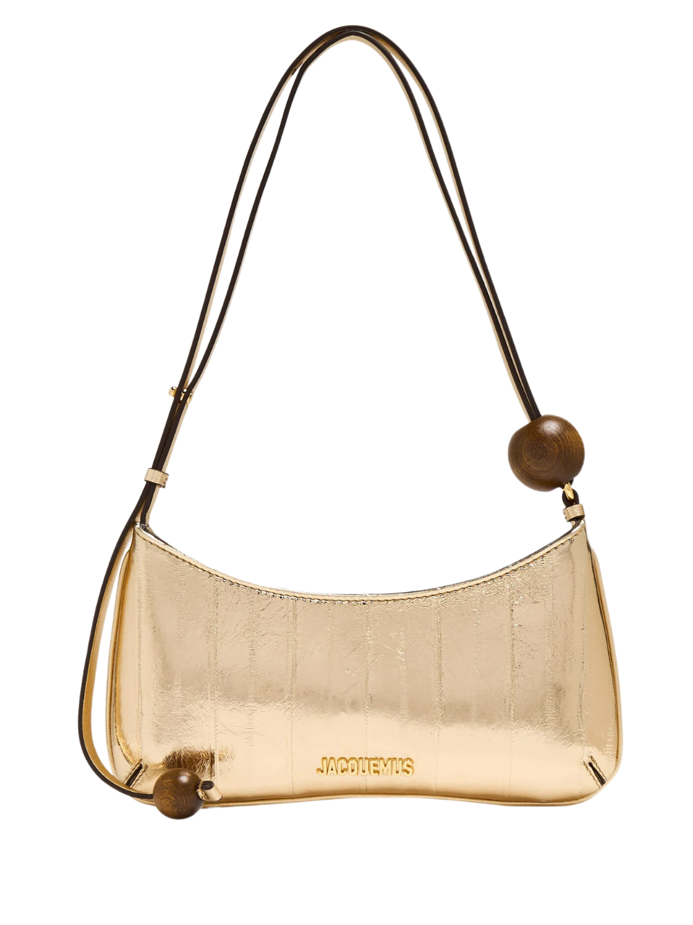 Золотиста сумка Jacquemus Le Bisou Perle на плече