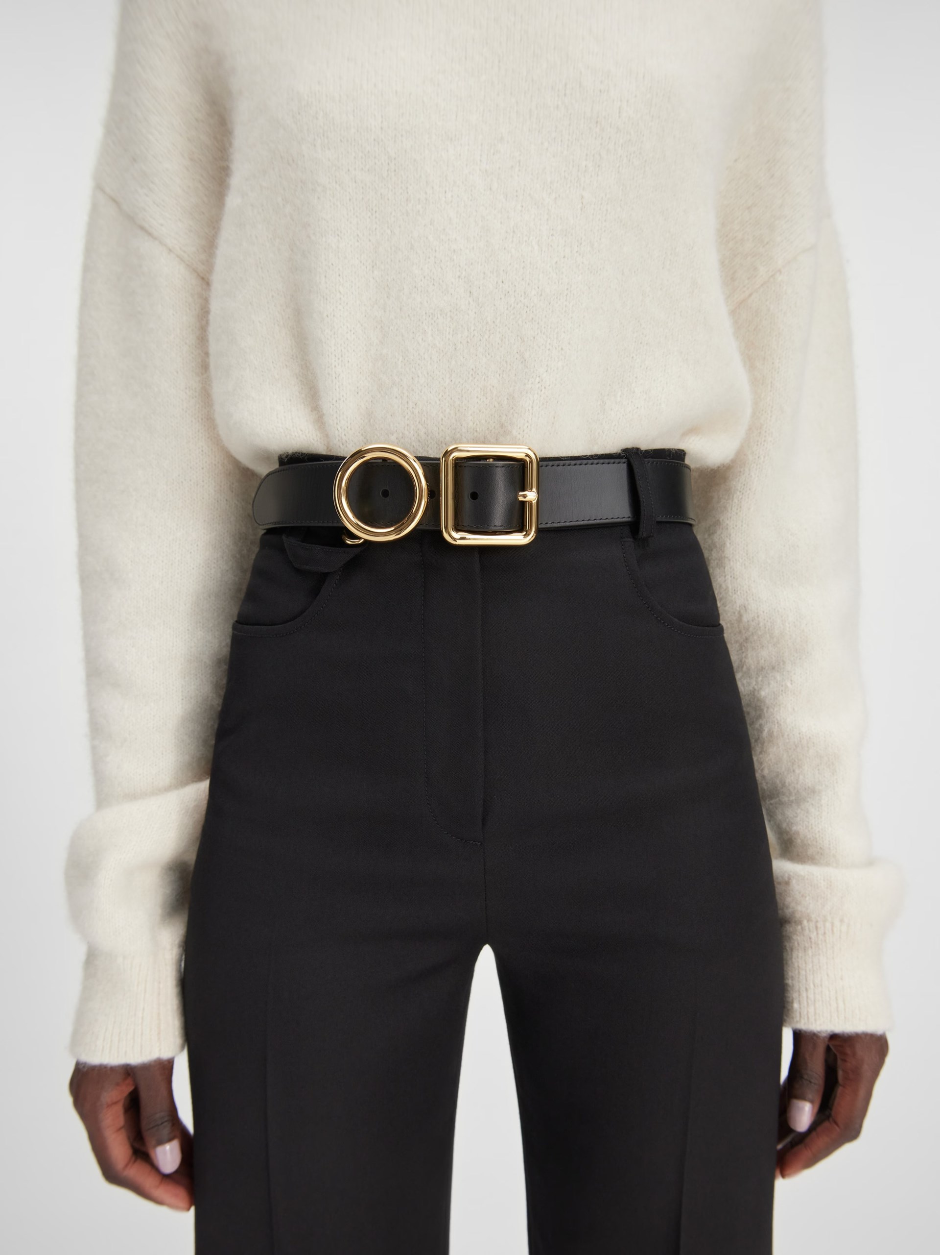 Чорний ремінь Jacquemus Regalo Circle And Square