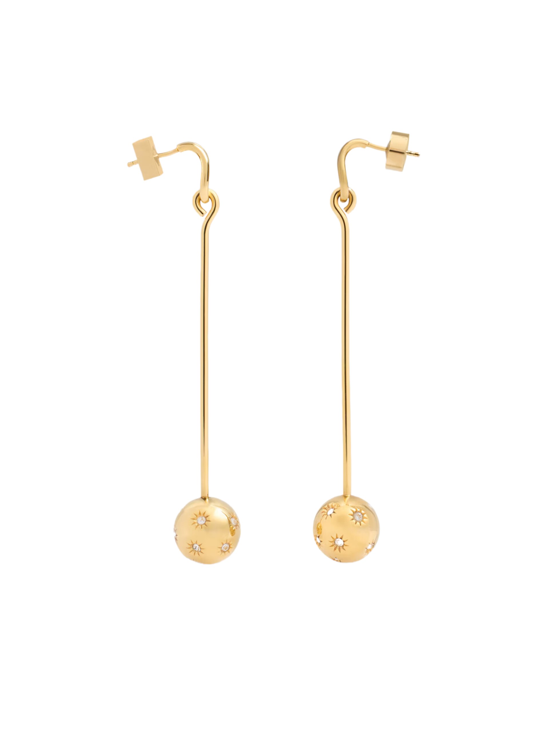 Jacquemus Nodo Gold Rhinestone Drop Earrings