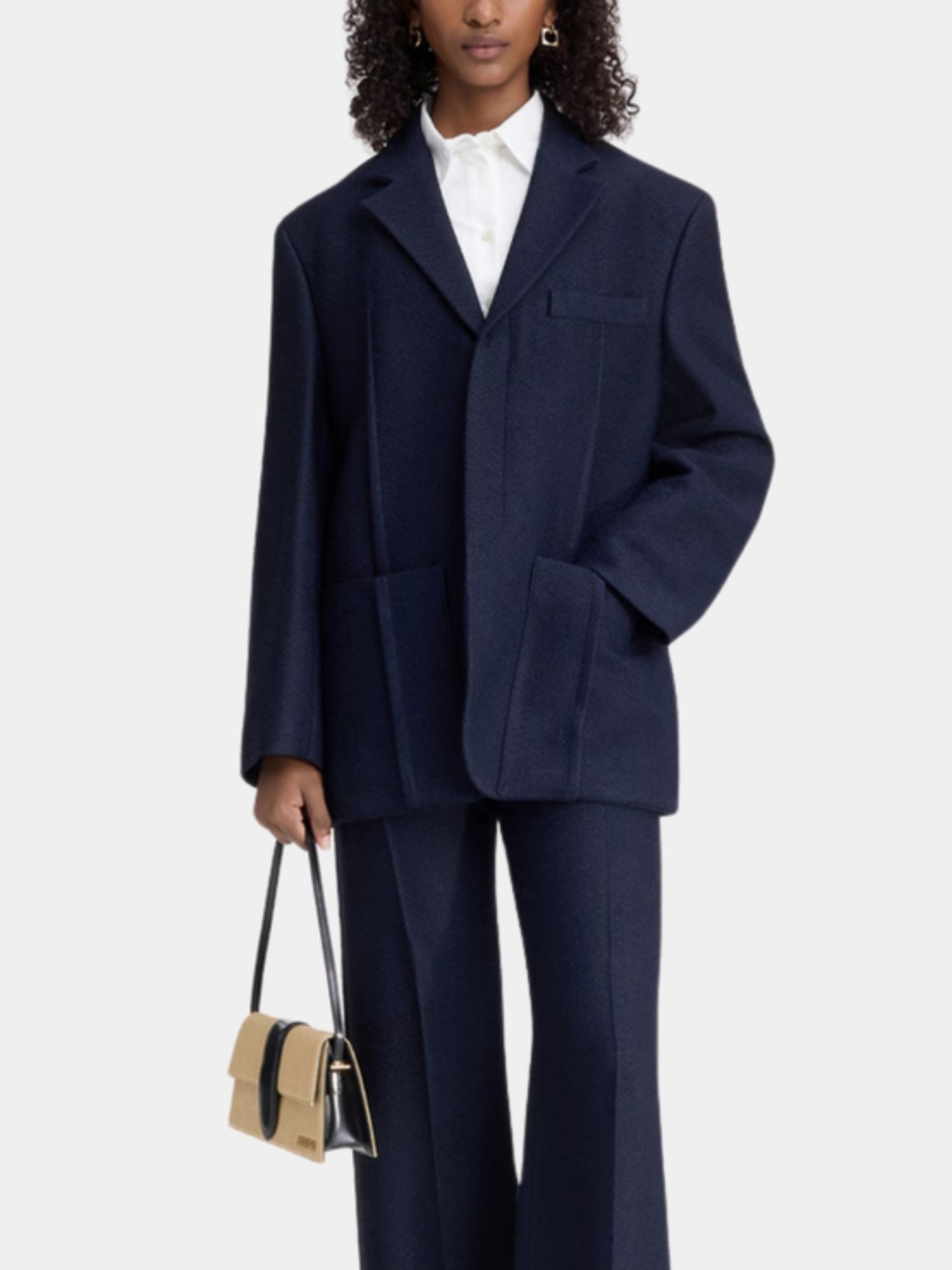 Jacquemus navy viscose and wool jacket
