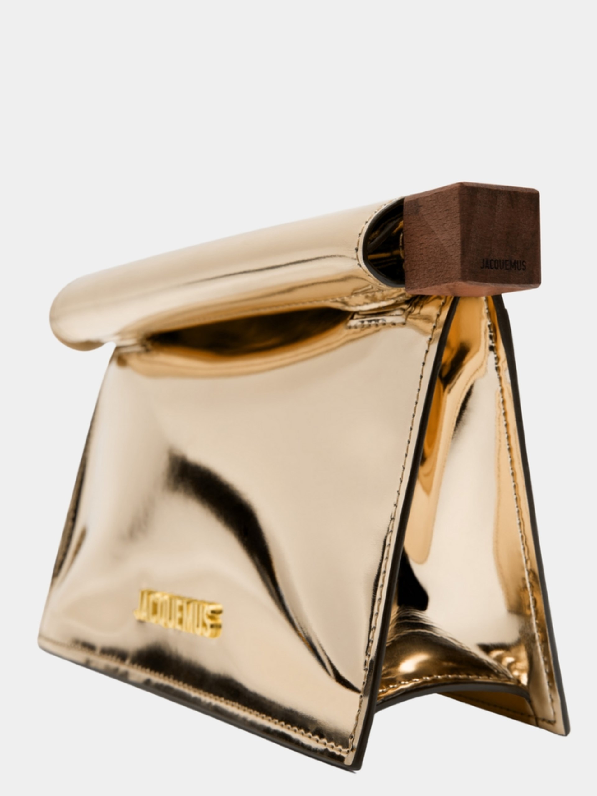 Золотиста сумка-клатч Jacquemus Rond Carré Small