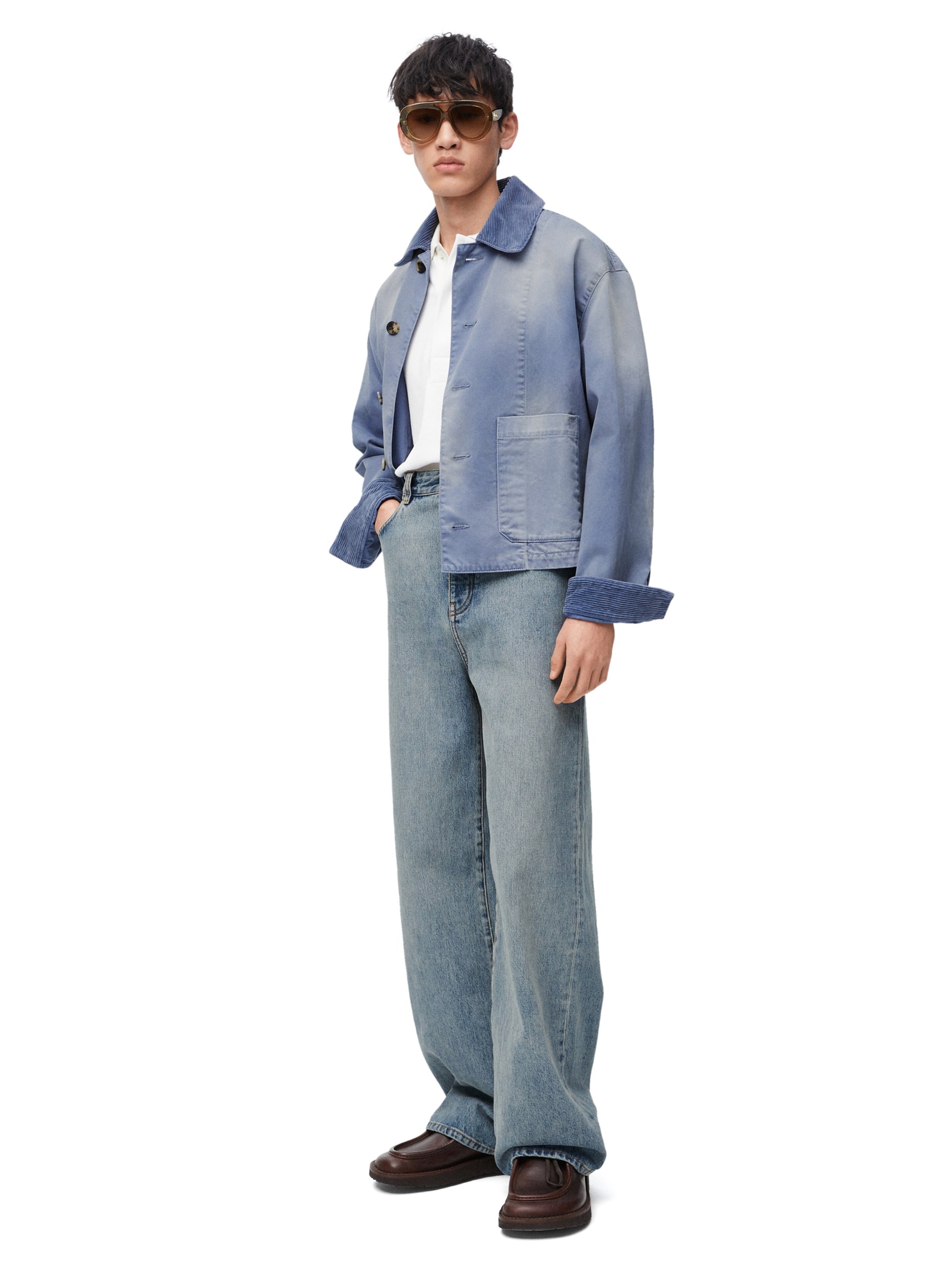 Loewe men's straight-leg wide-leg jeans