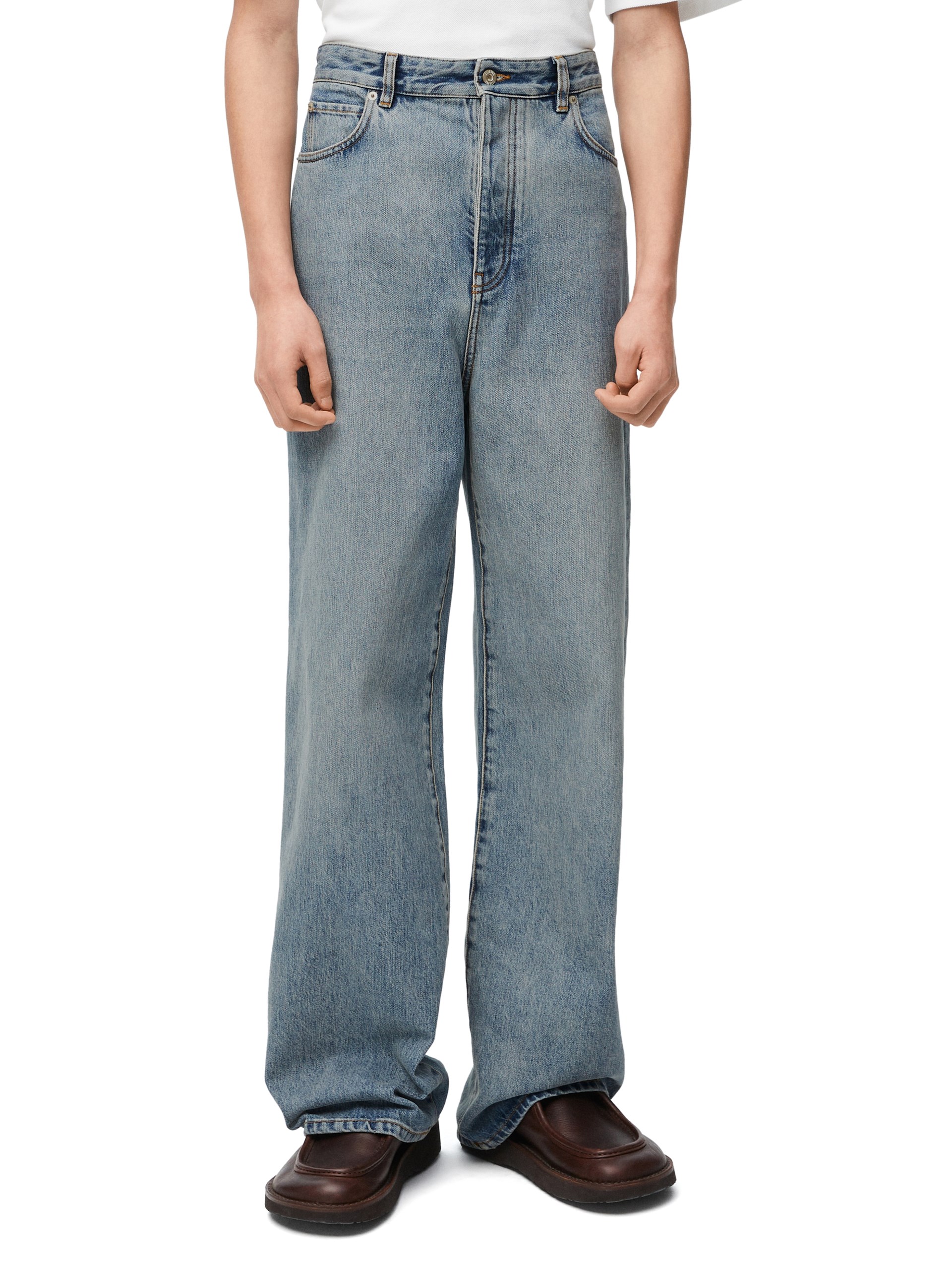 Loewe men's straight-leg wide-leg jeans