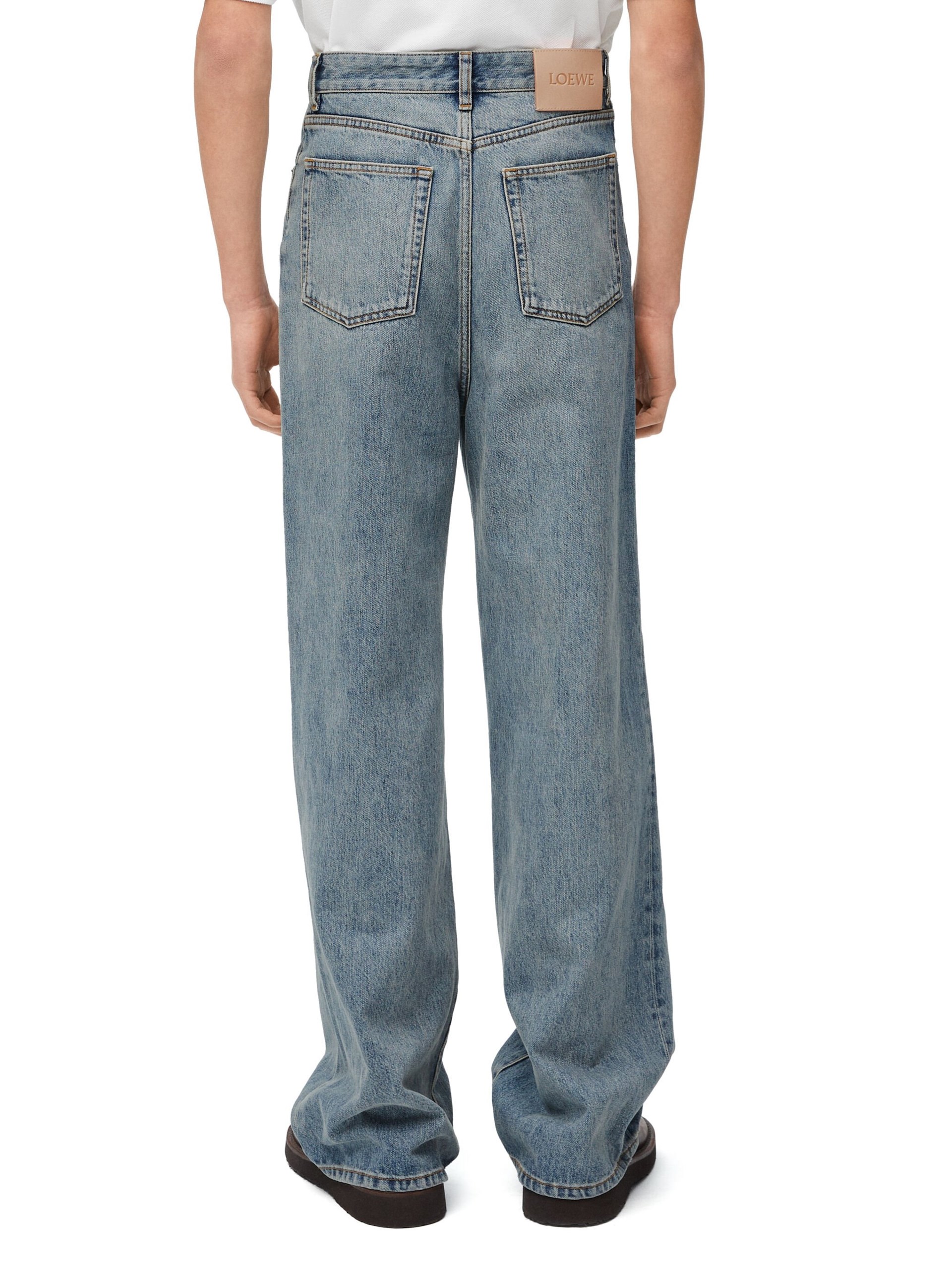 Loewe men's straight-leg wide-leg jeans
