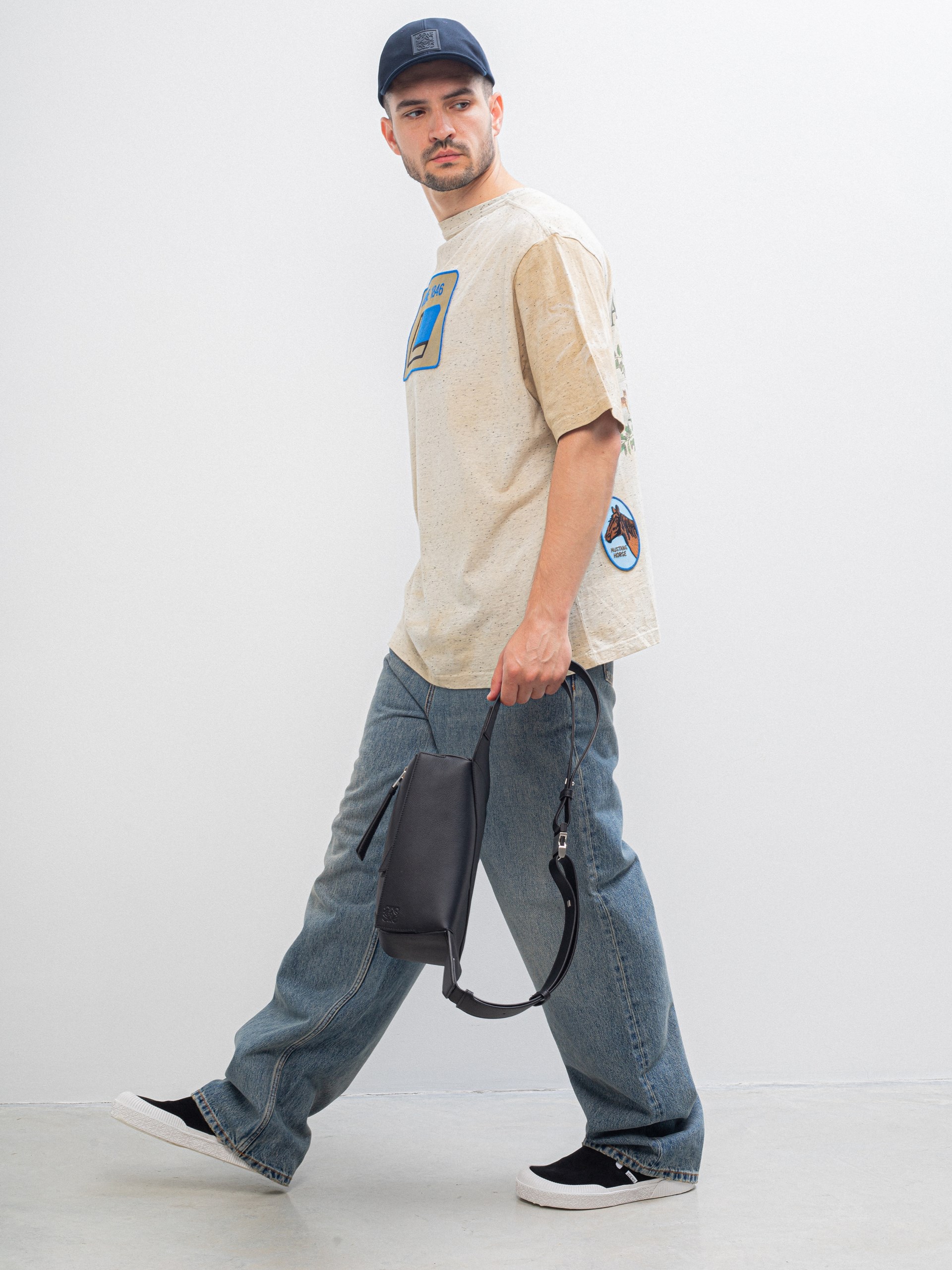 Loewe men's straight-leg wide-leg jeans