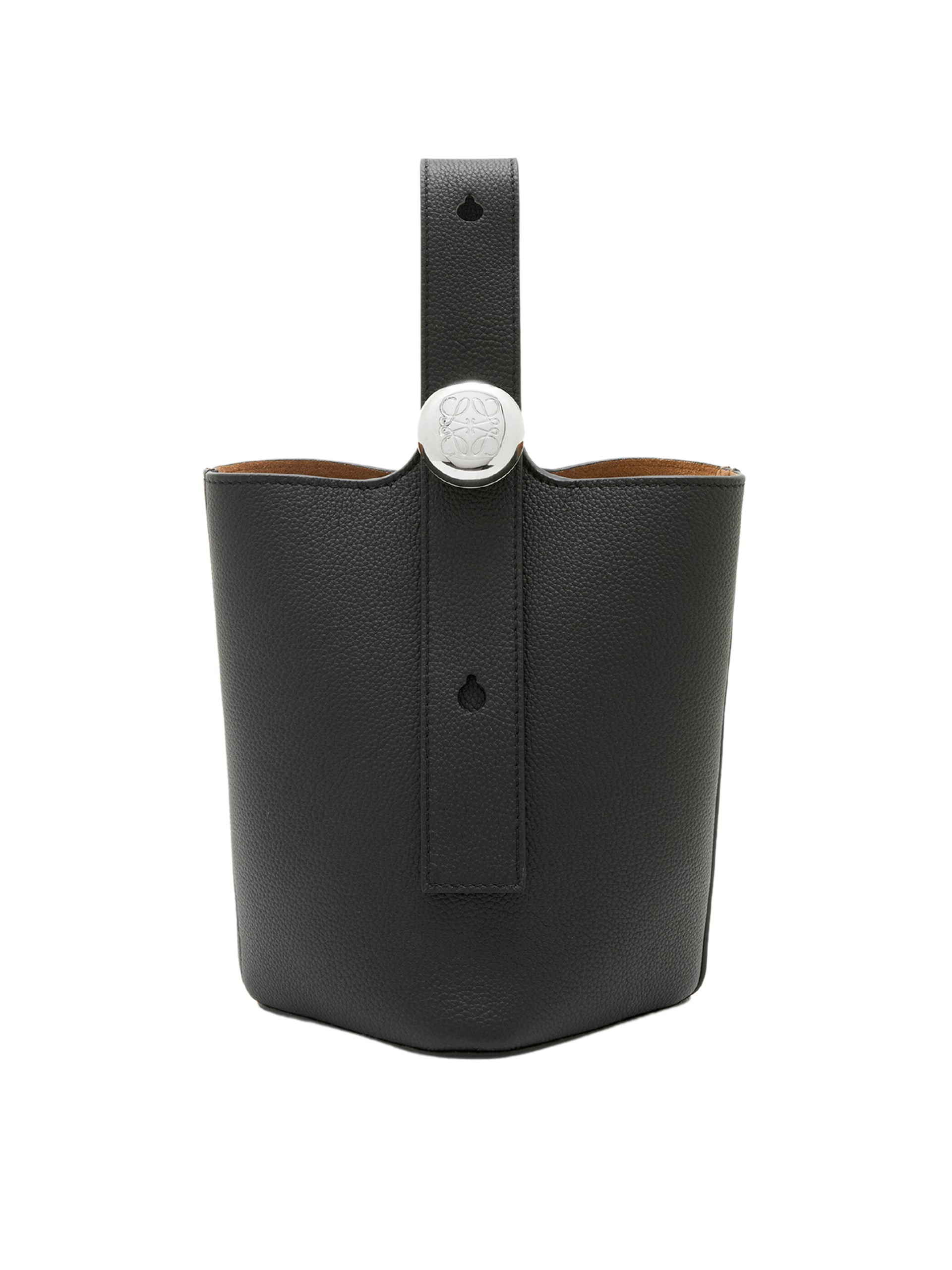Loewe Pebble Bucket black leather bag