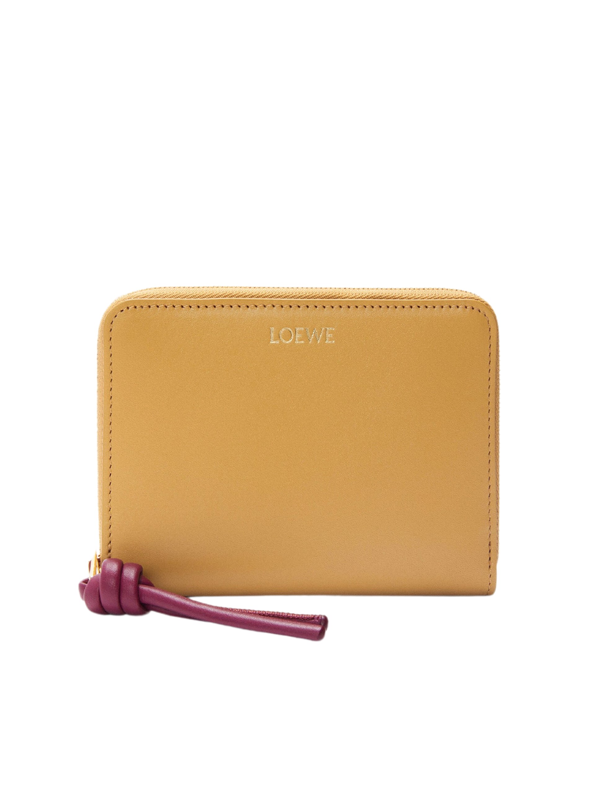 Жовтий компактний гаманець Loewe із яскравою шкіряною деталлю