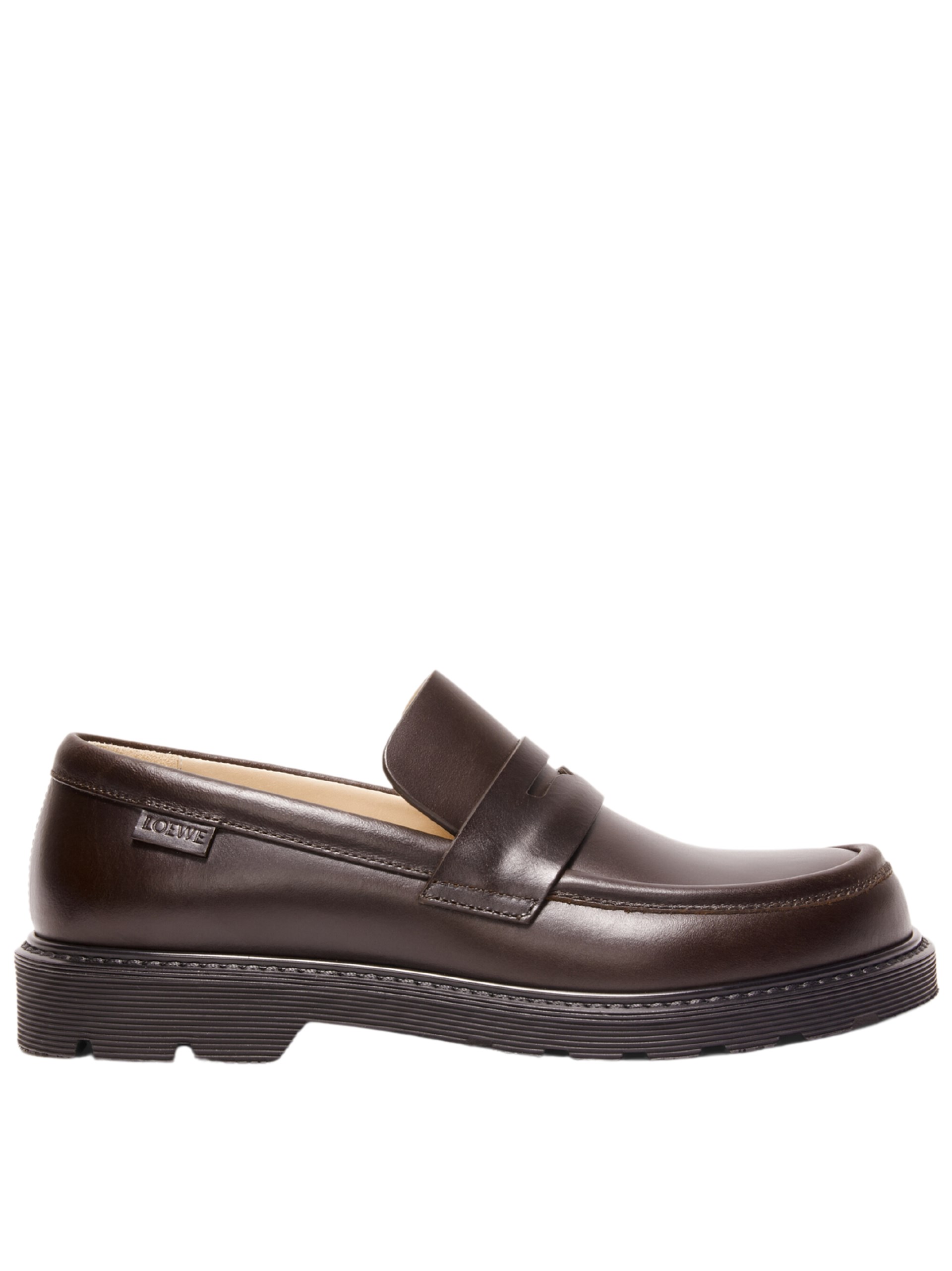 Loewe Blaze leather loafers in dark brown