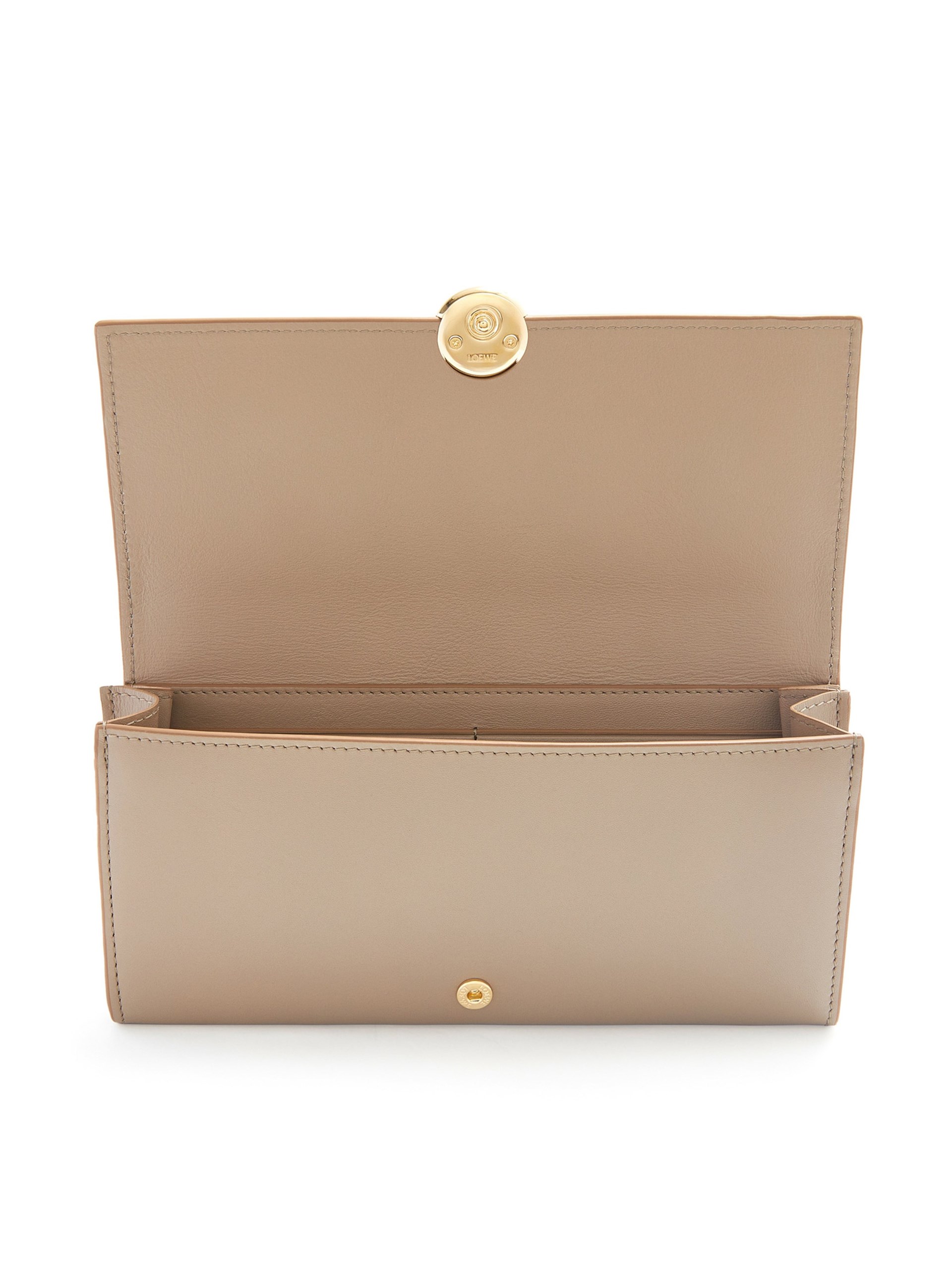Loewe Pebble beige leather wallet with gold hardware