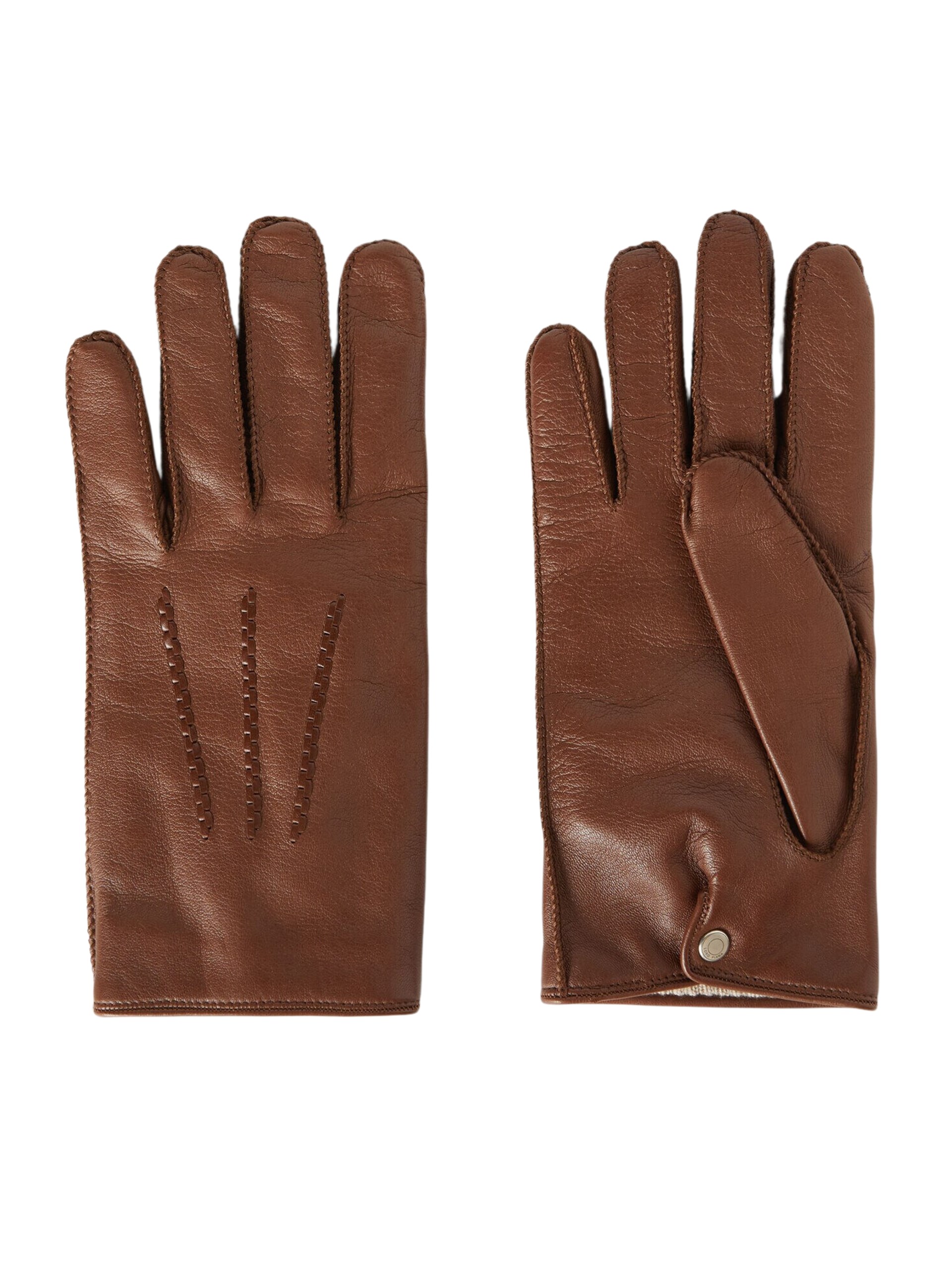 Loro Piana brown leather gloves for men