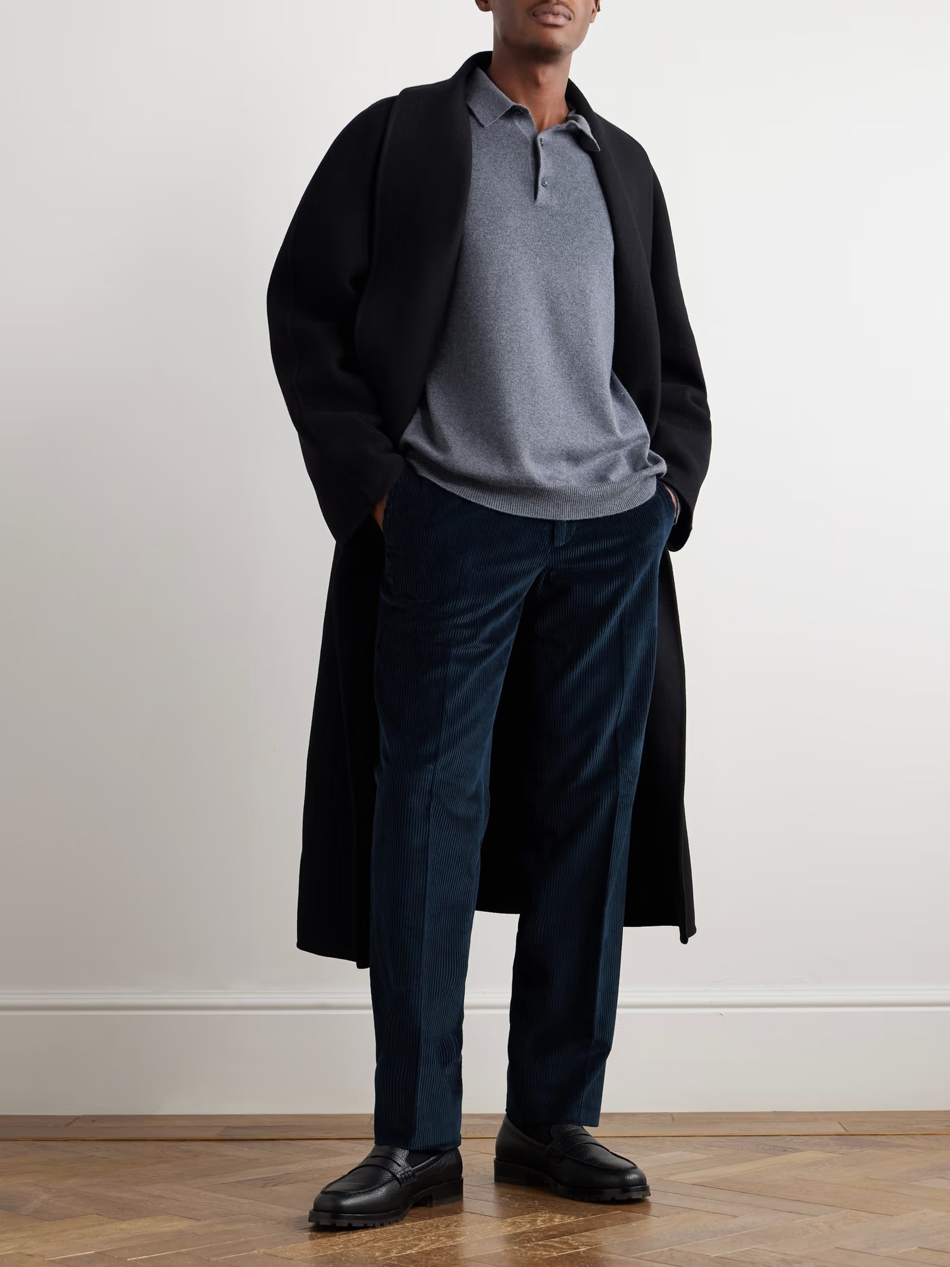 Loro Piana Jarno men's straight trousers in cotton and corduroy