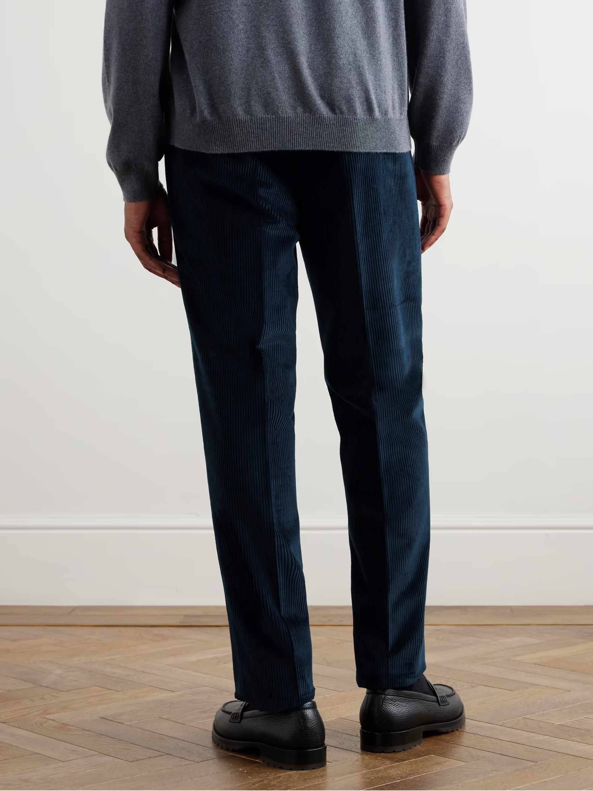 Loro Piana Jarno men's straight trousers in cotton and corduroy