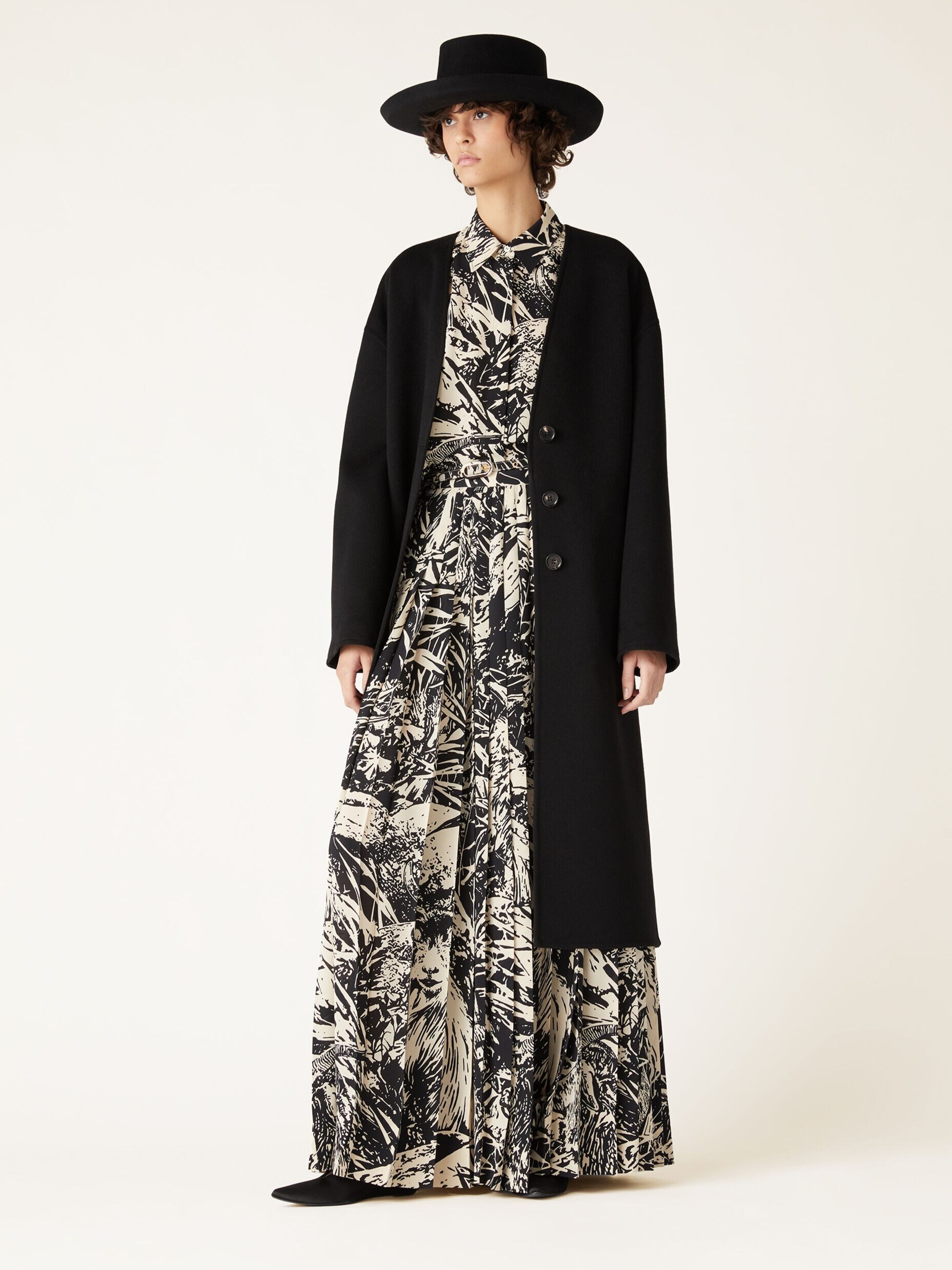 Loro Piana maxi length silk pleated skirt