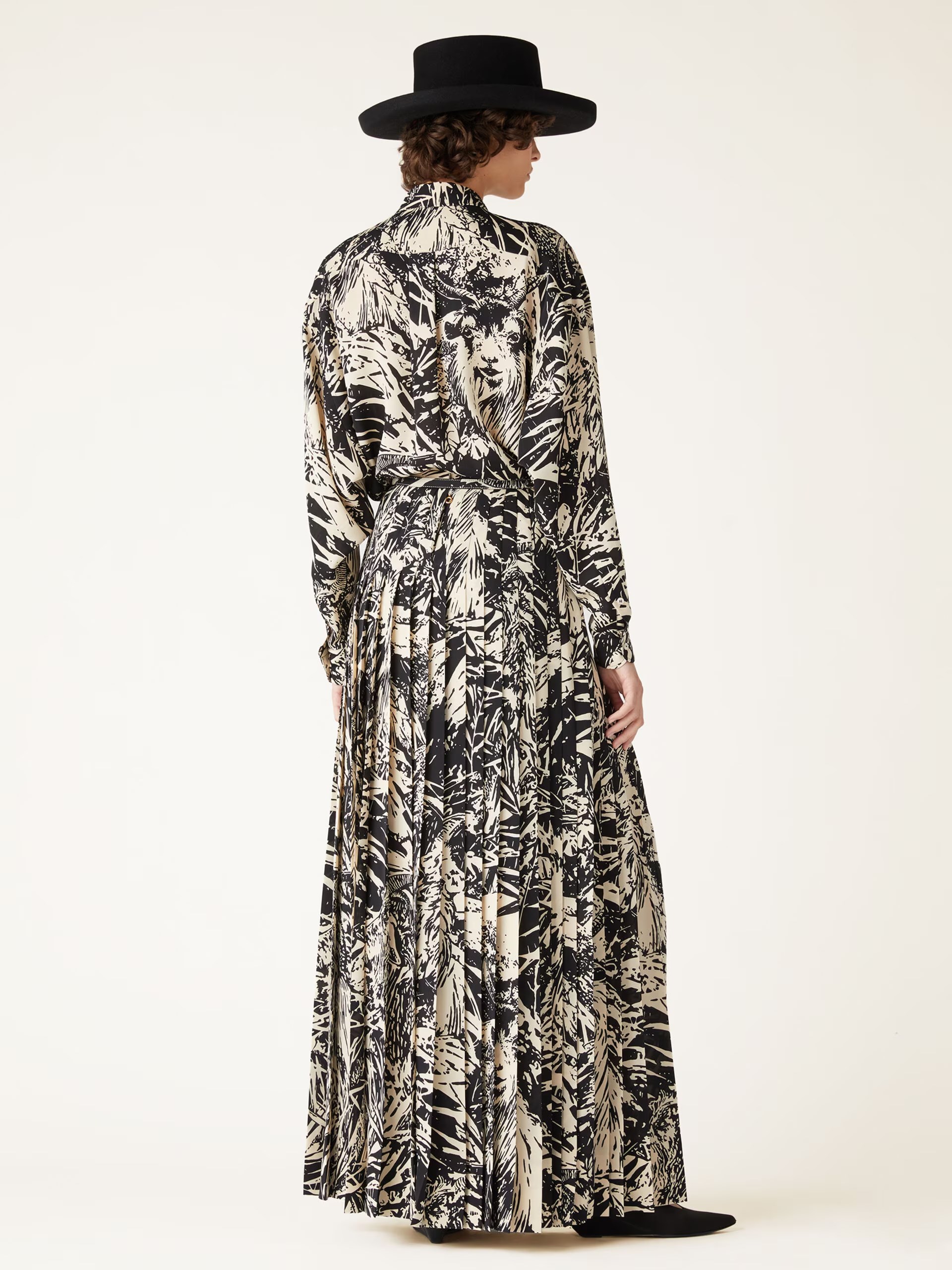 Loro Piana maxi length silk pleated skirt