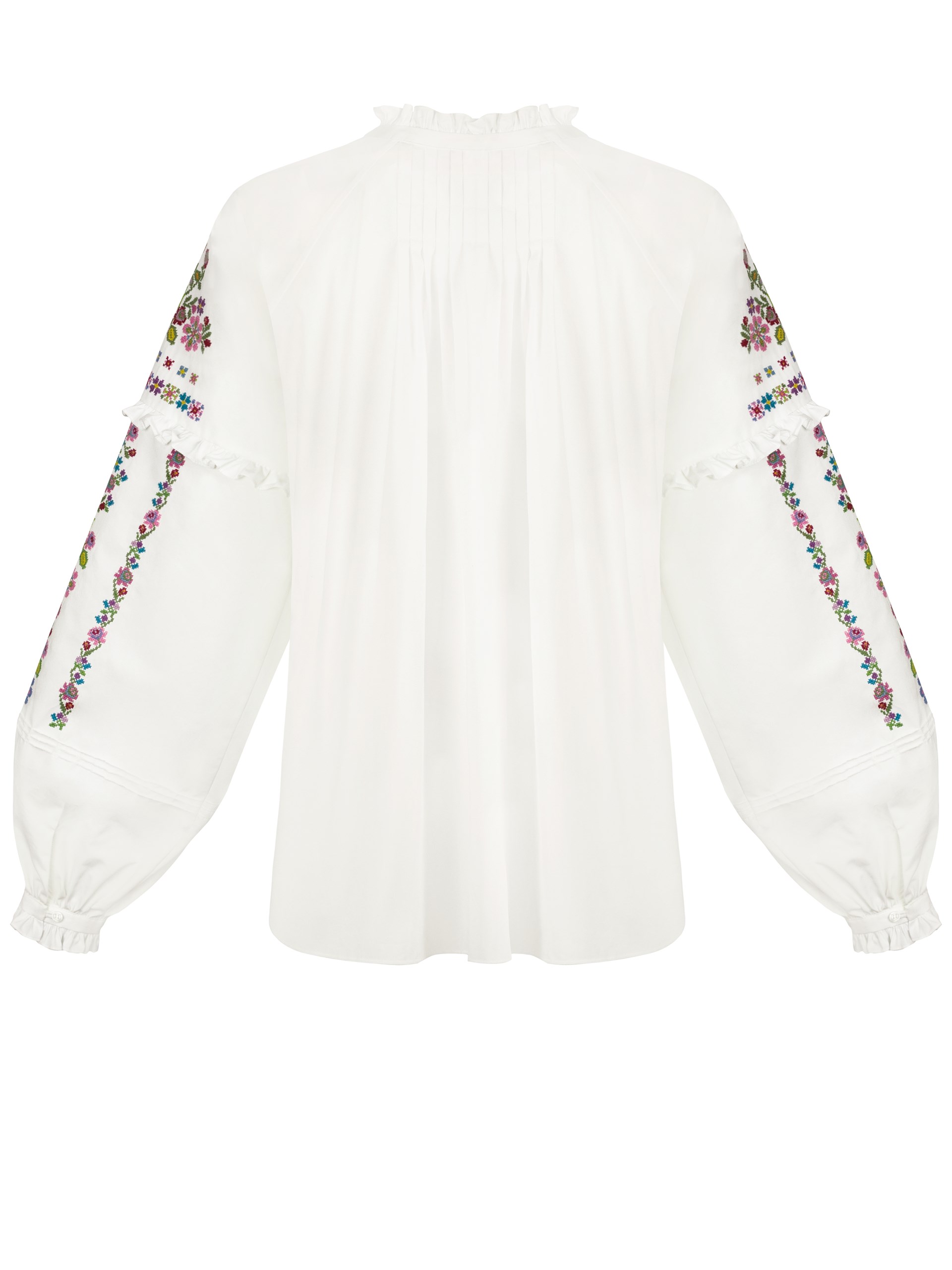 Park Avenue Atelier embroidered shirt with loose cut and hand-embroidered flowers