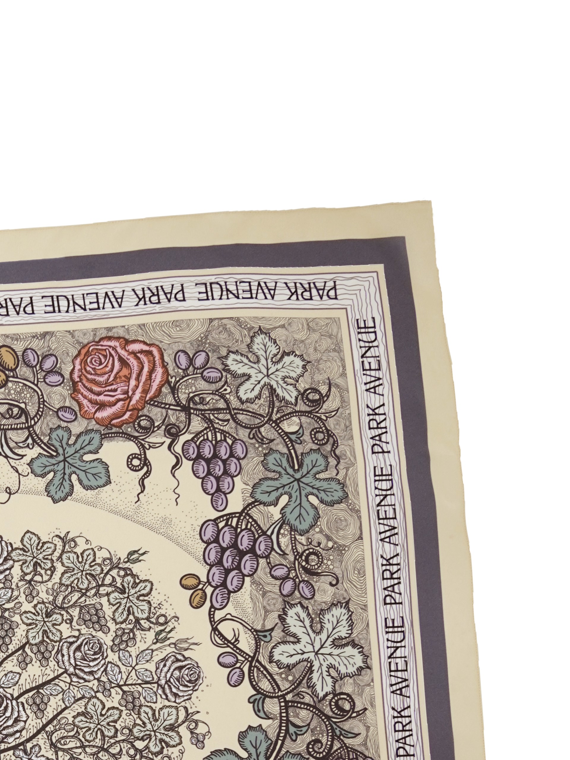 Park Avenue Atelier beige scarf with a graphic author's pattern