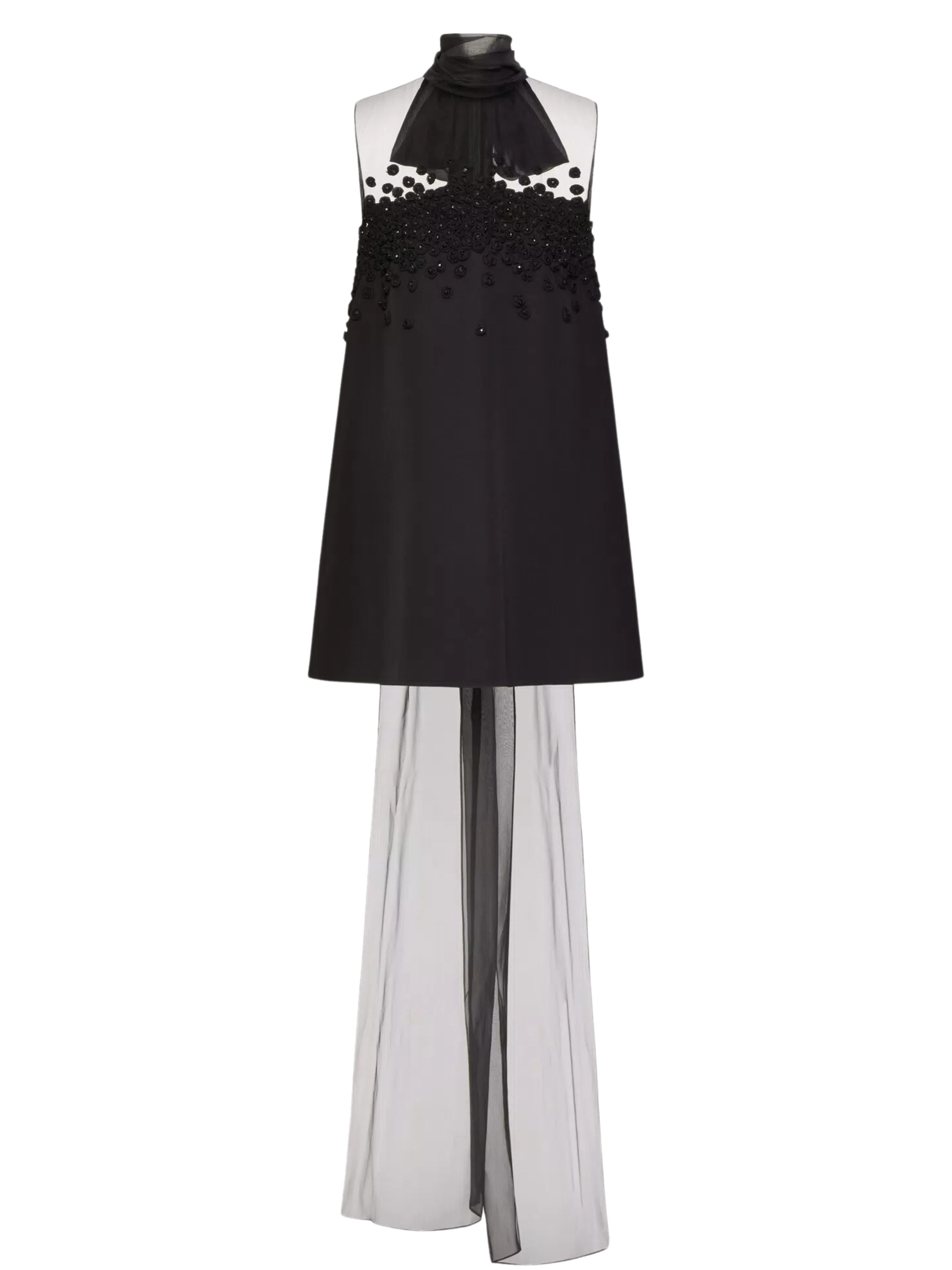 Valentino black mini dress with transparent details
