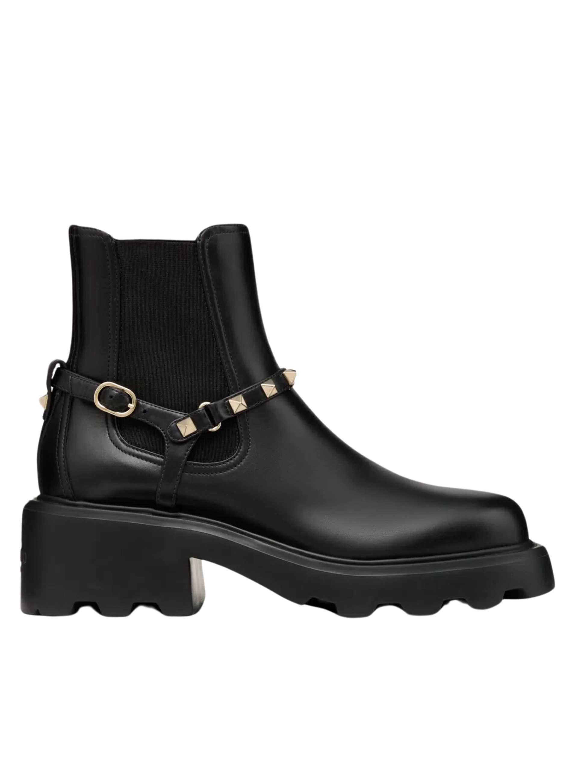Valentino Garavani ROCKSTUD BEATLE black leather boots