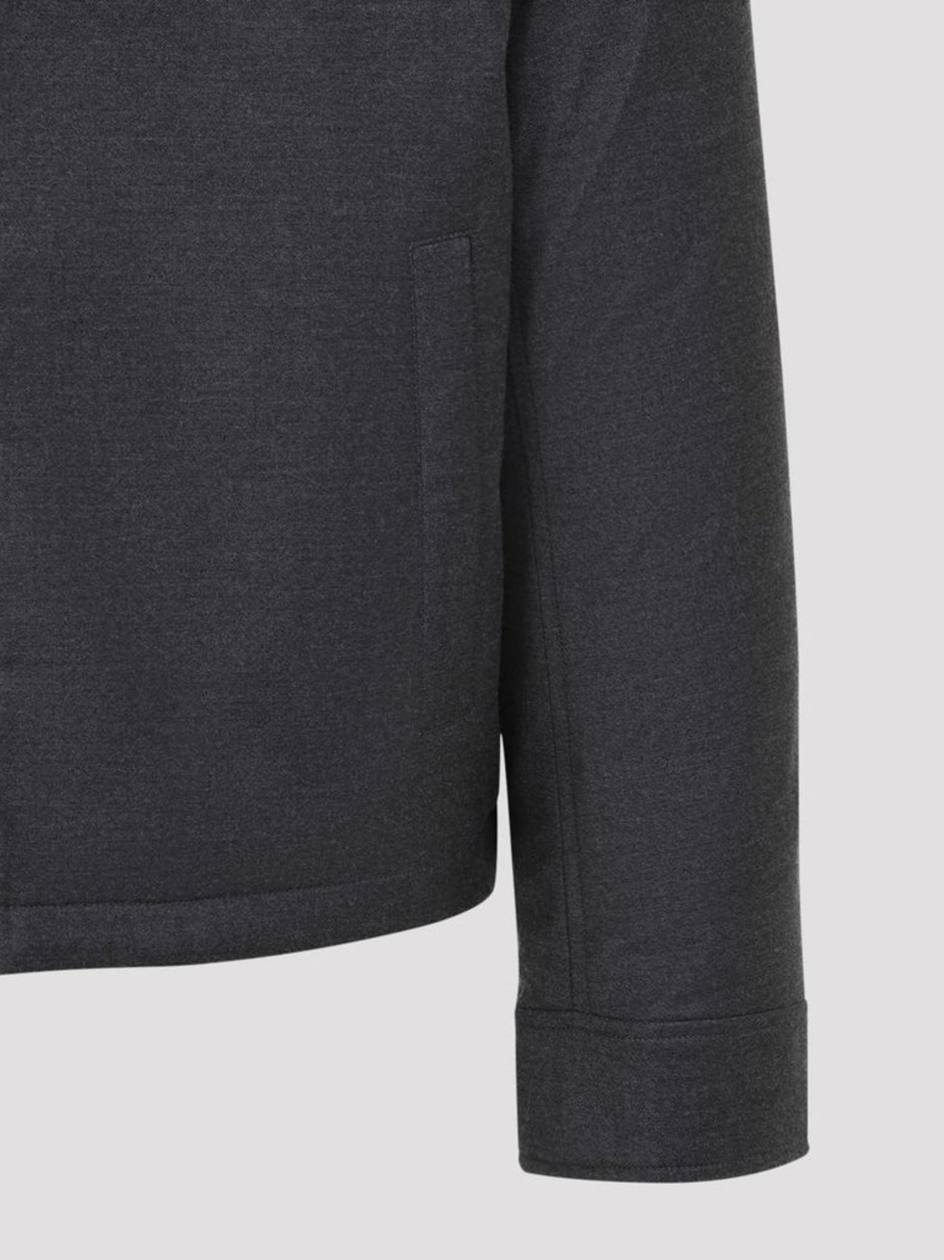 Yves Salomon men's dark gray wool and fur down jacket