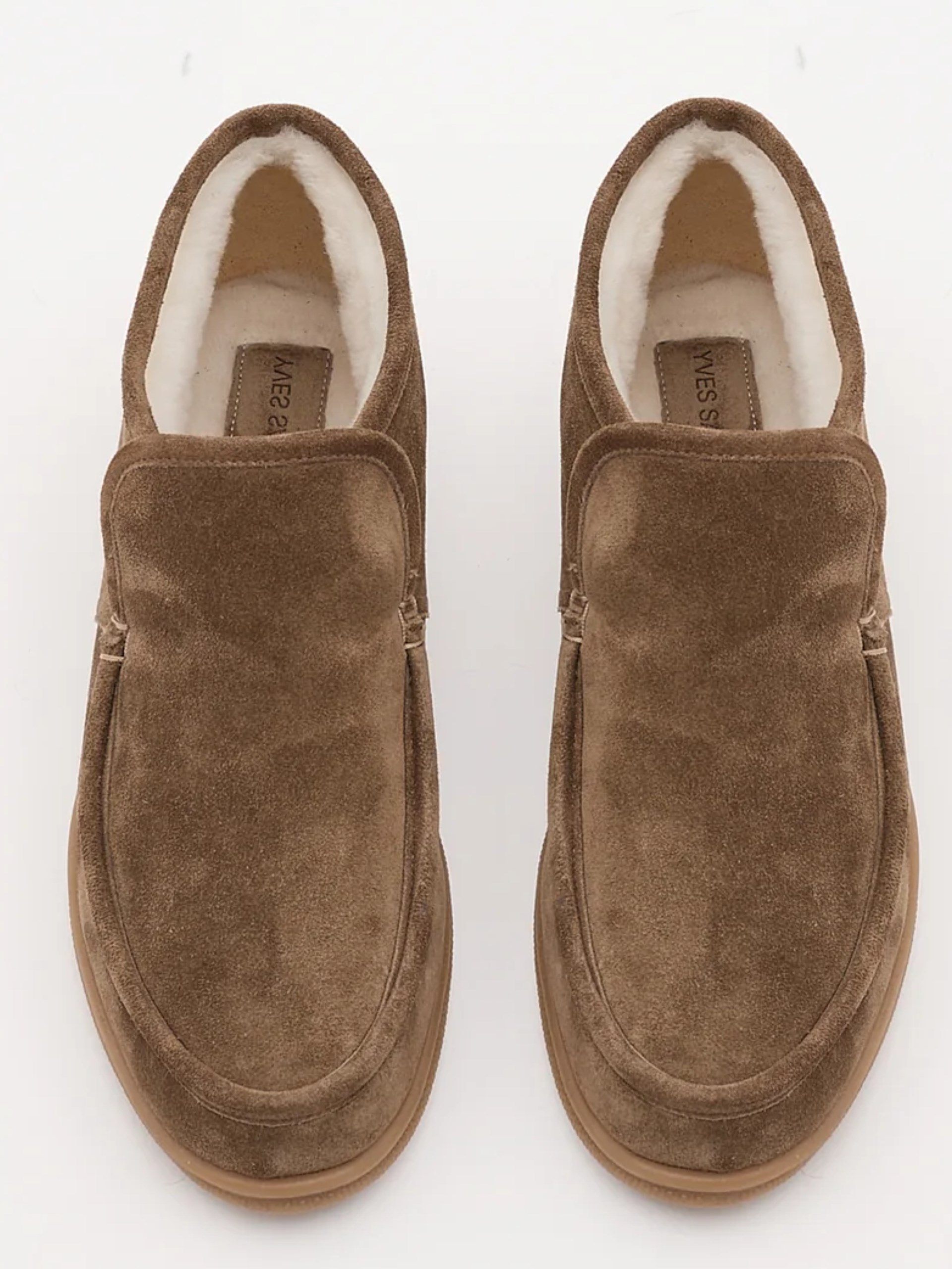Yves Salomon Men's brown insulated suede boots
