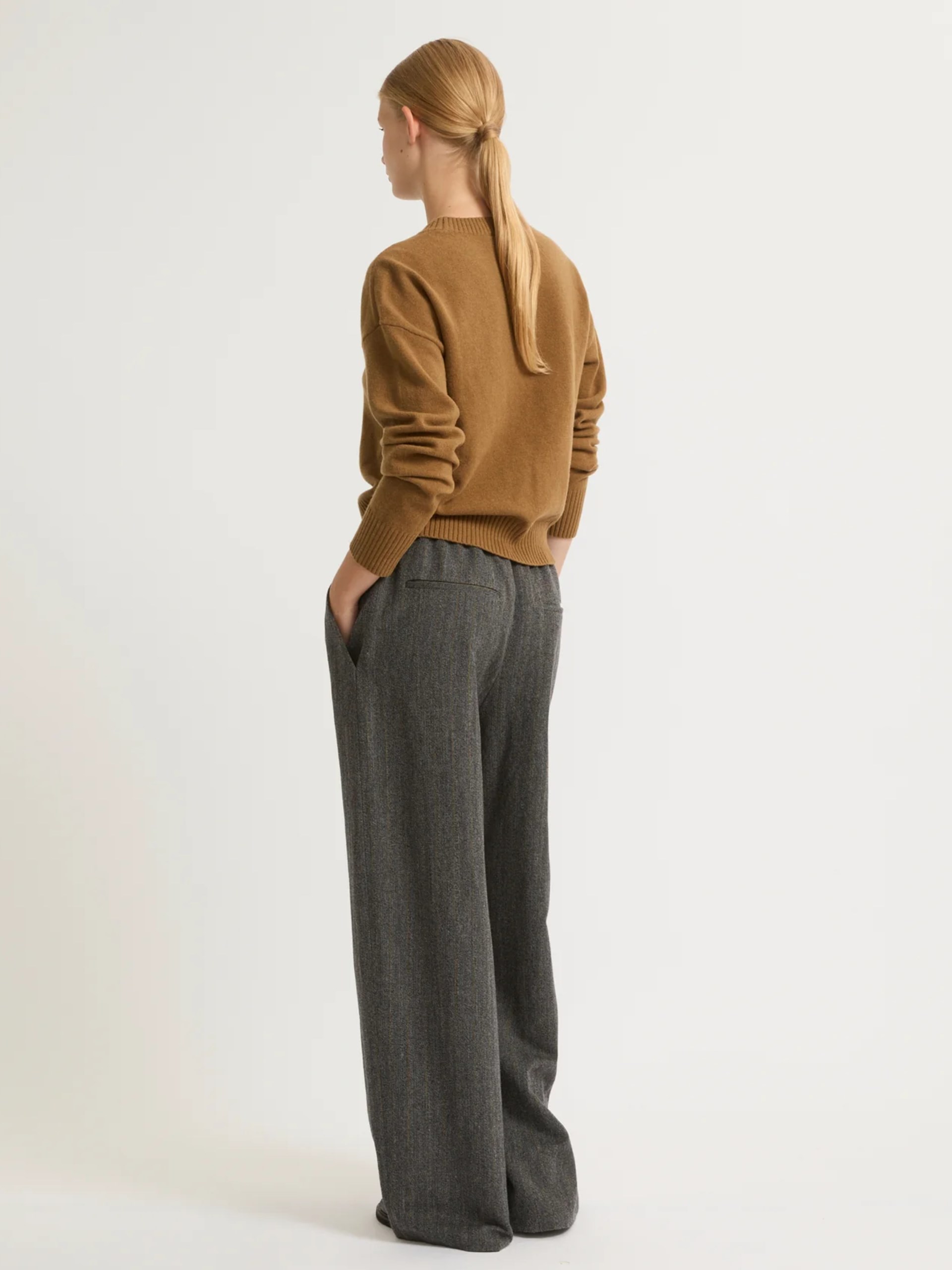 Yves Salomon gray wool cargo pants
