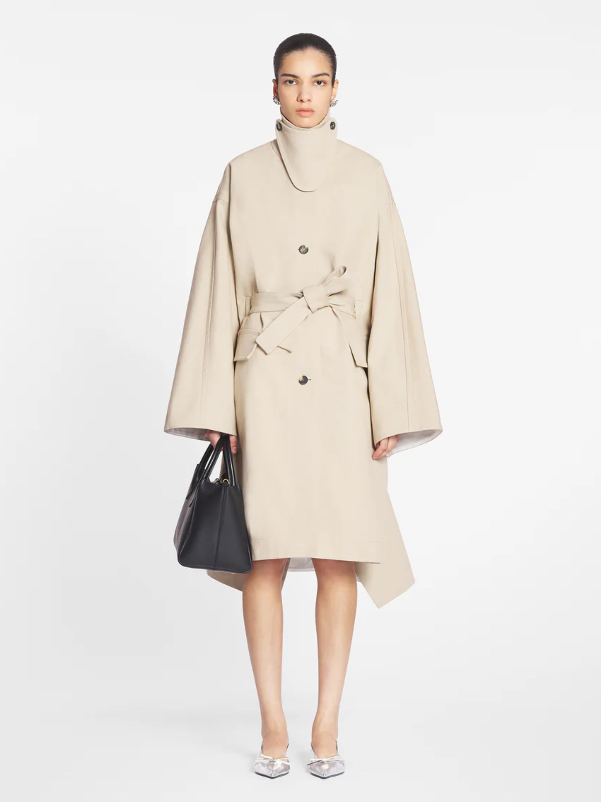 Beige Lanvin high-neck cape