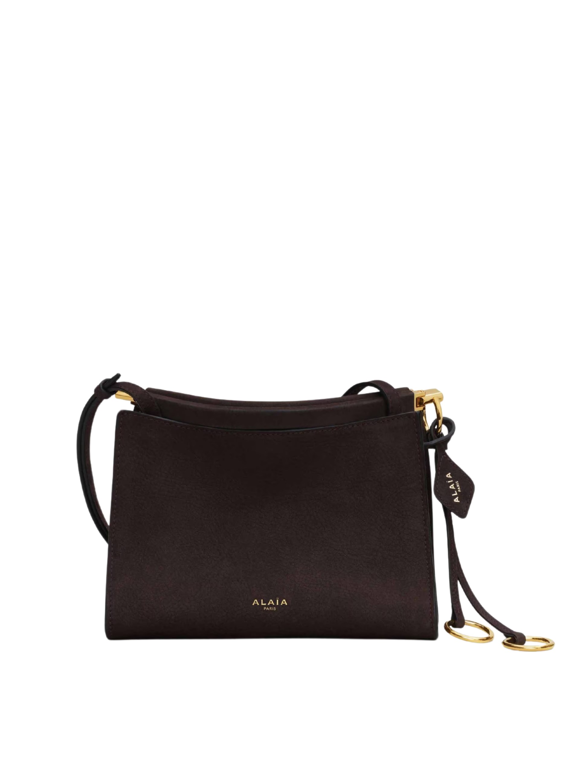 Dark brown Alaia Le Click bag with gold hardware