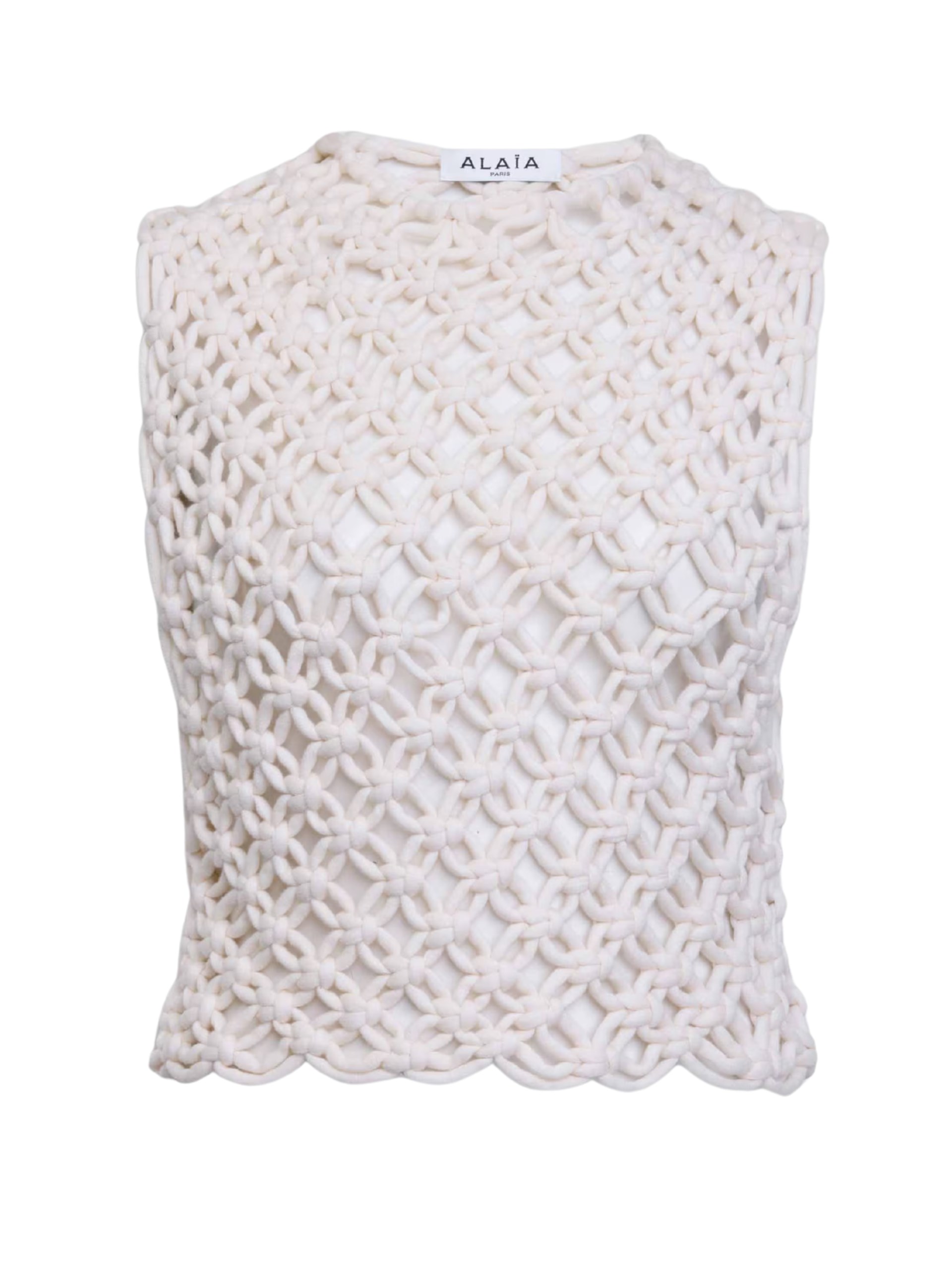 Alaia Ivory Knitted Crop Top