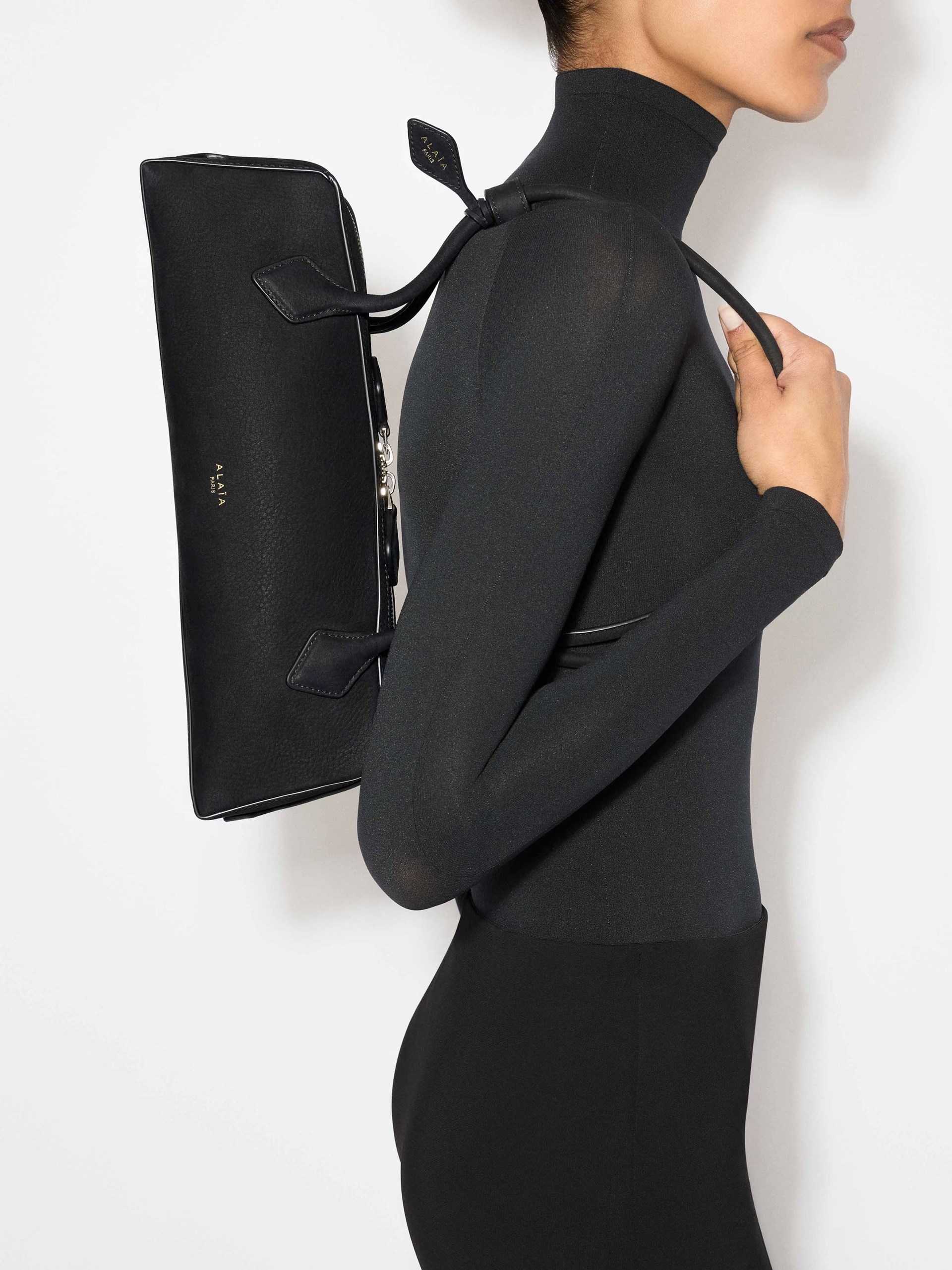 Black Alaia LE TECKEL MEDIUM leather bag