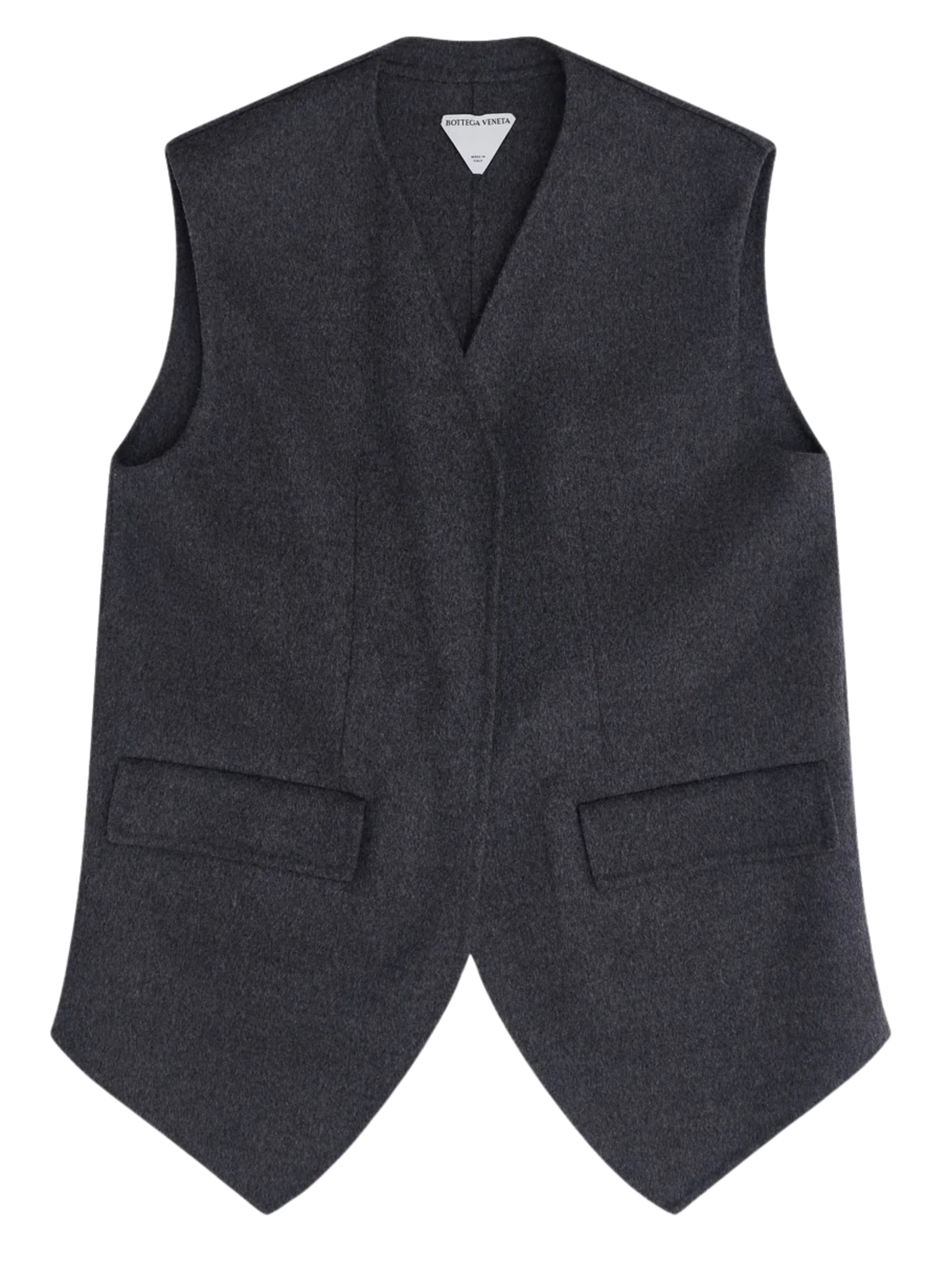 Men's gray vest from Bottega Veneta with a classic cut