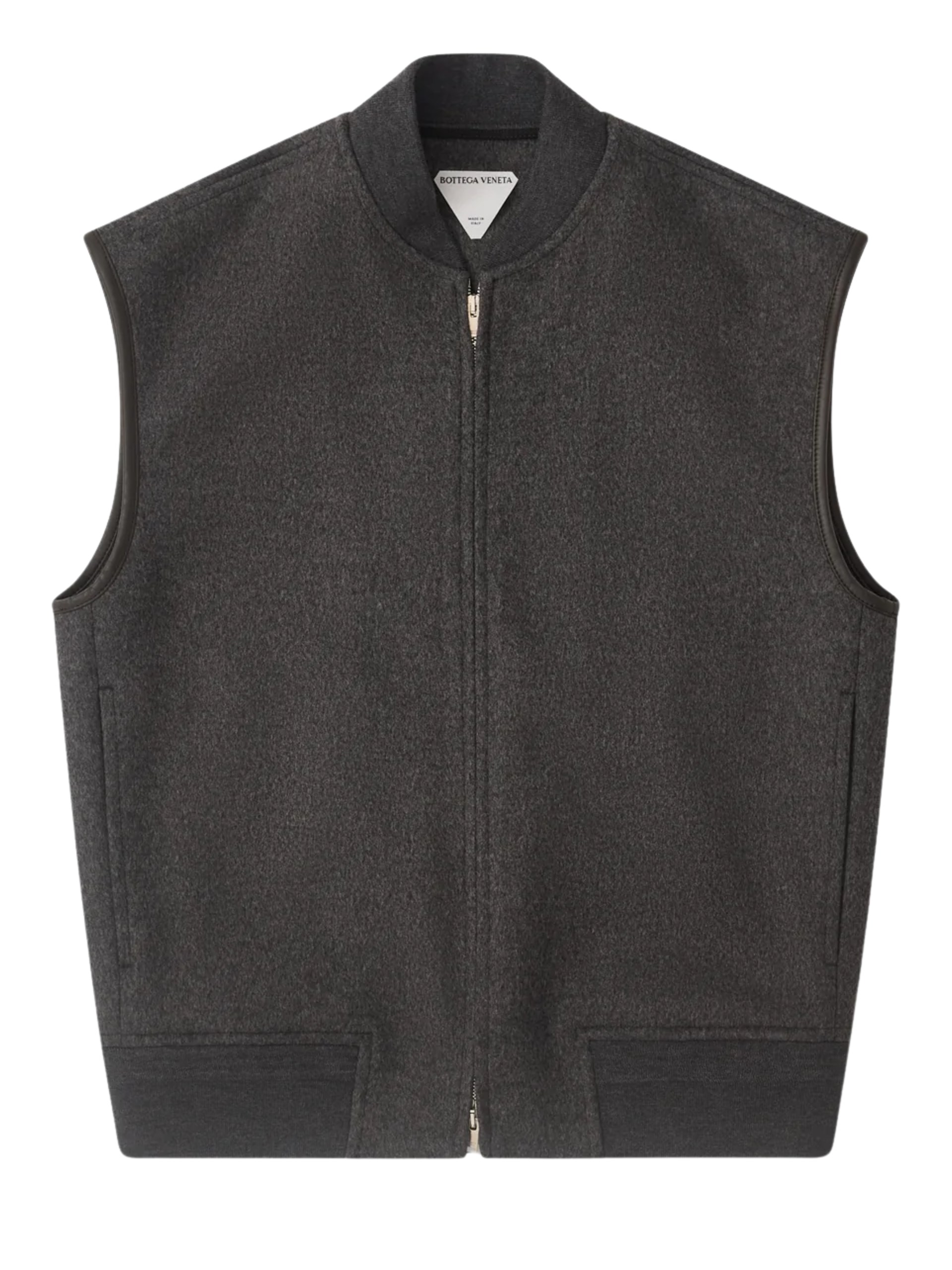 Bottega Veneta men's gray wool vest