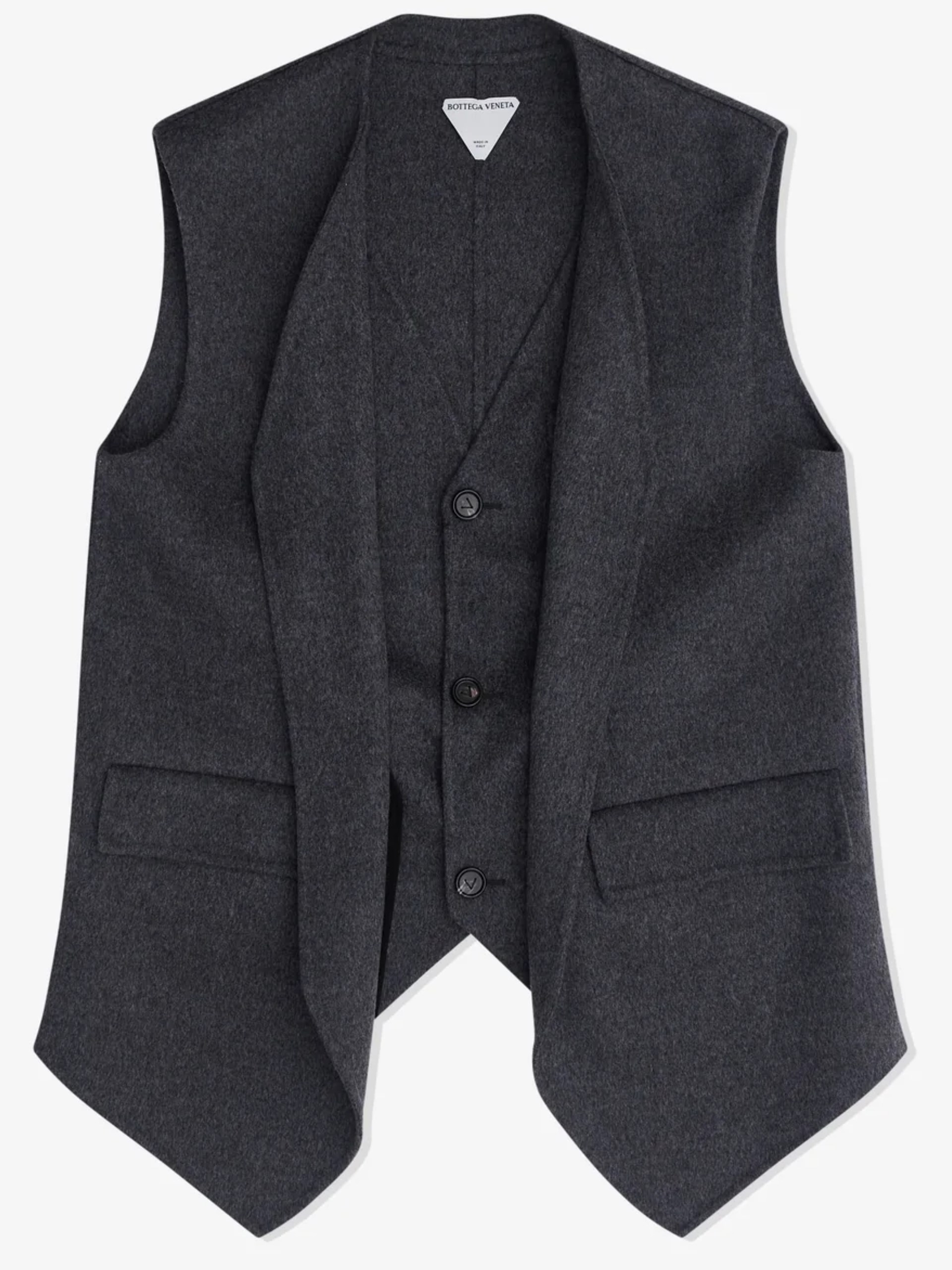 Men's gray vest from Bottega Veneta with a classic cut