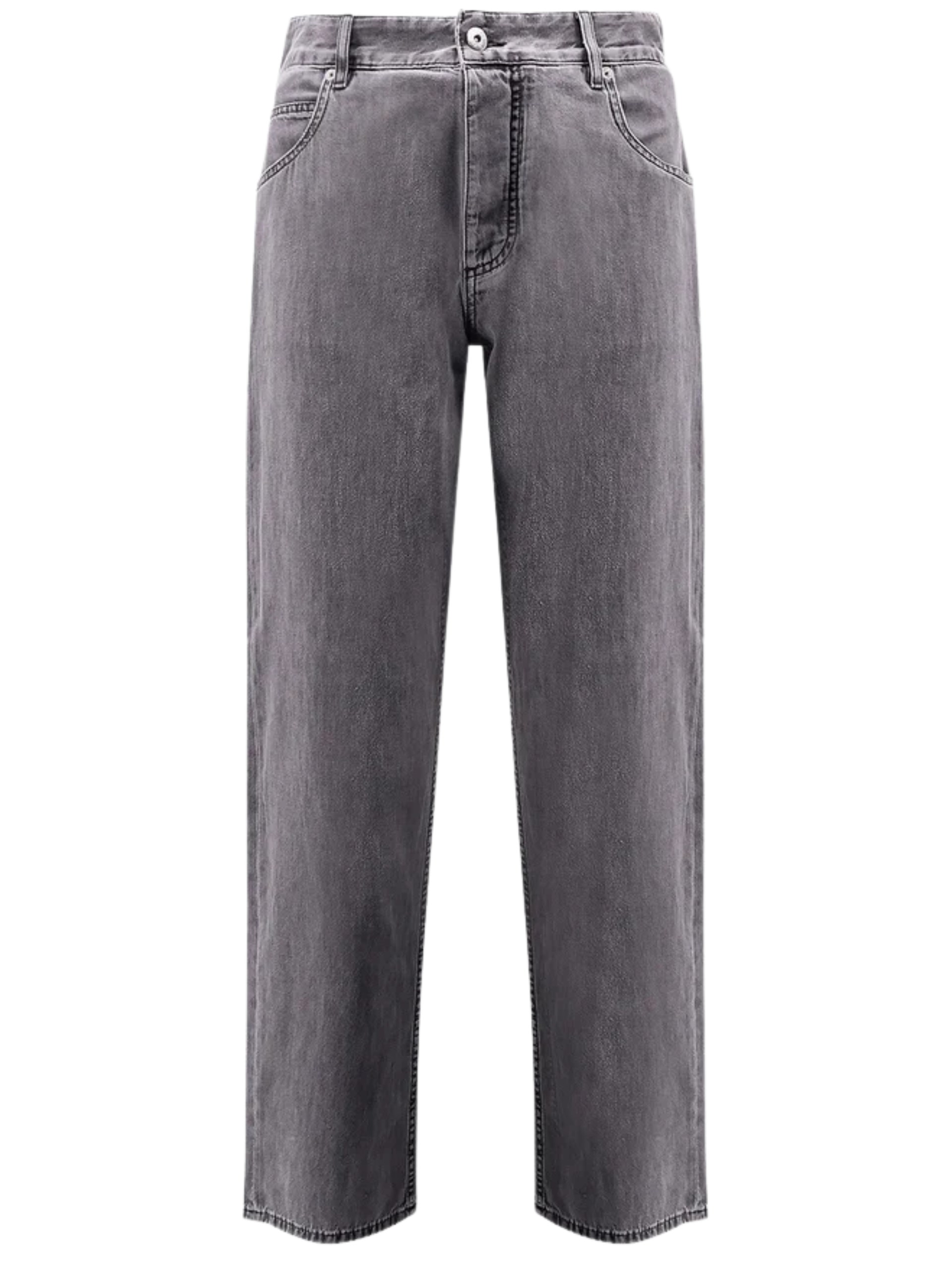 Bottega Veneta men's straight-leg gray jeans