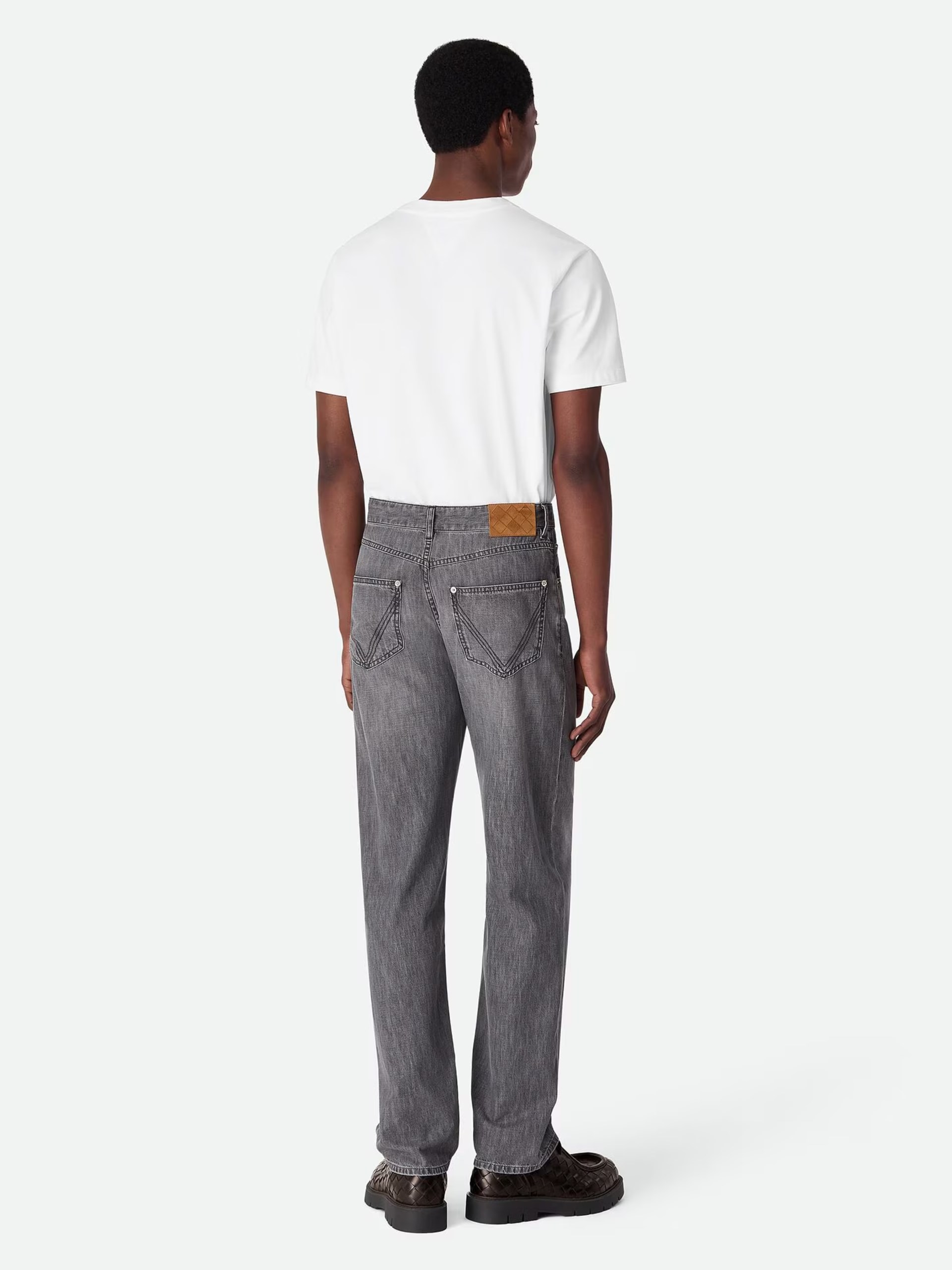 Bottega Veneta men's straight-leg gray jeans