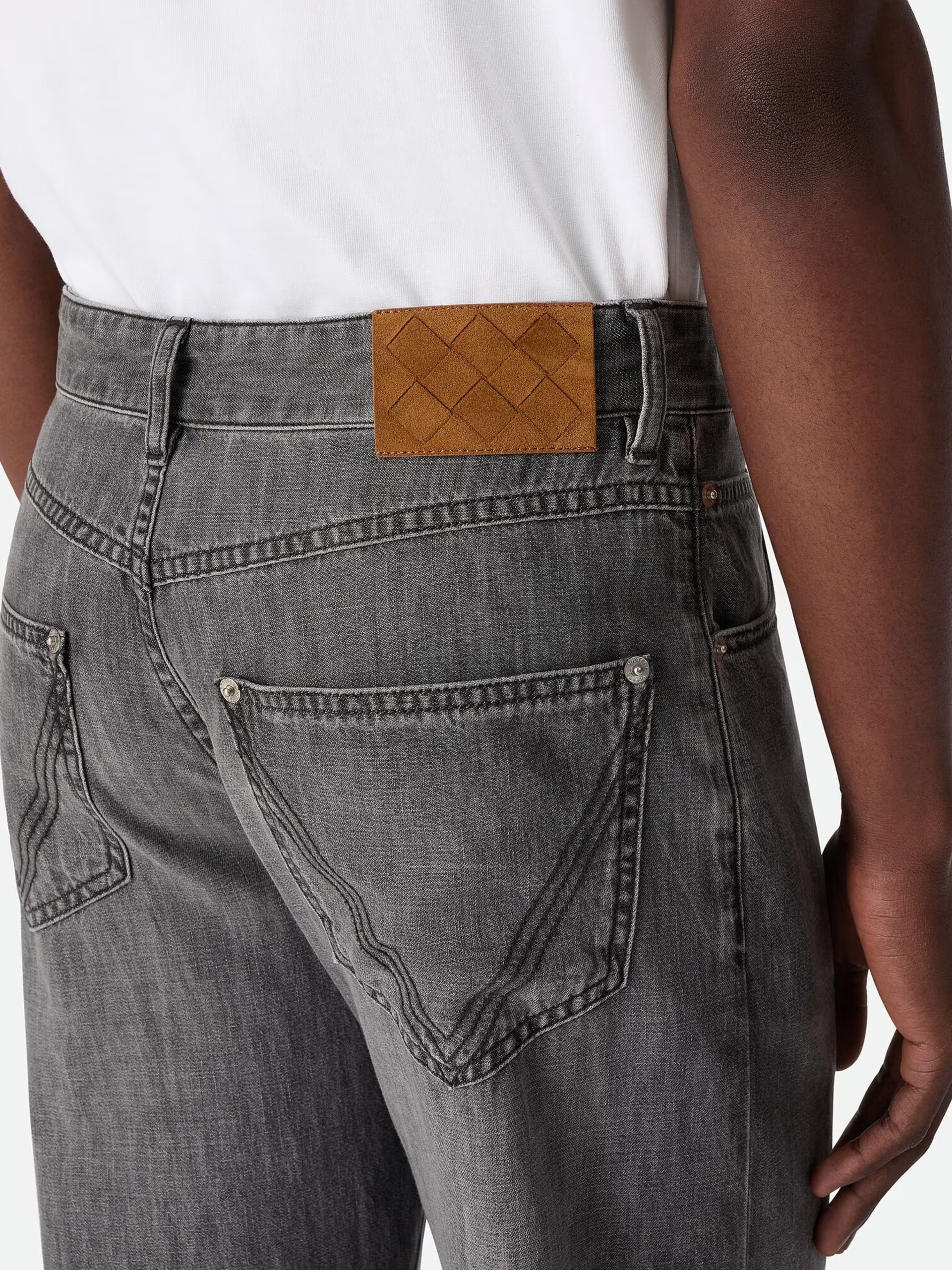 Bottega Veneta men's straight-leg gray jeans