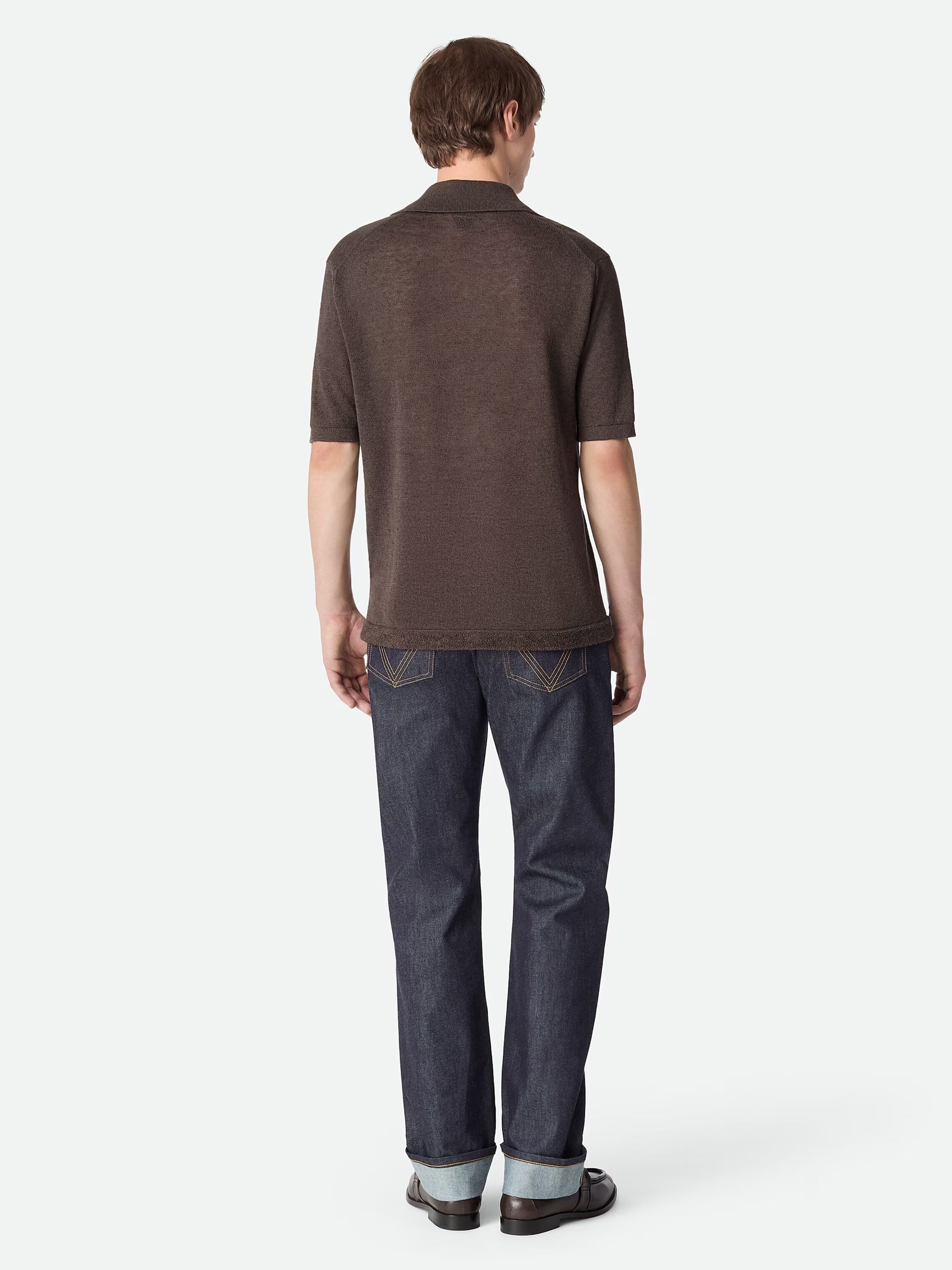 Bottega Veneta men's navy blue straight-leg jeans
