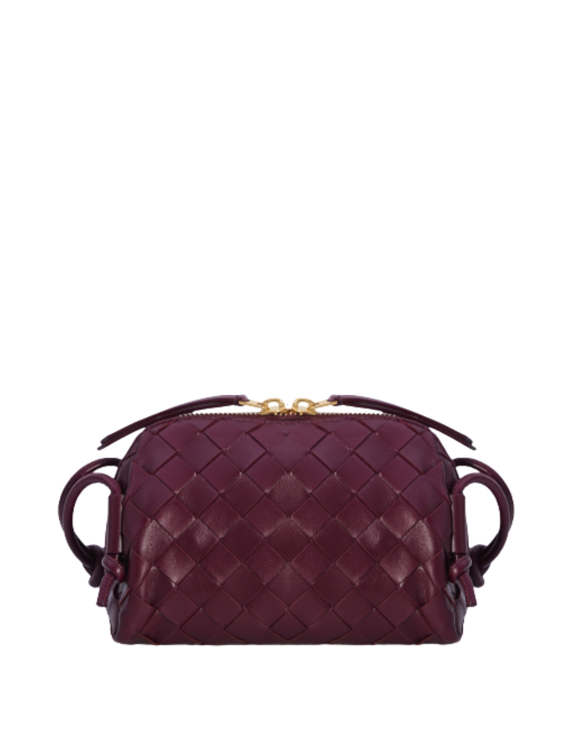Сумка Bottega Veneta Intrecciato Concert Pouch кольору бургунді