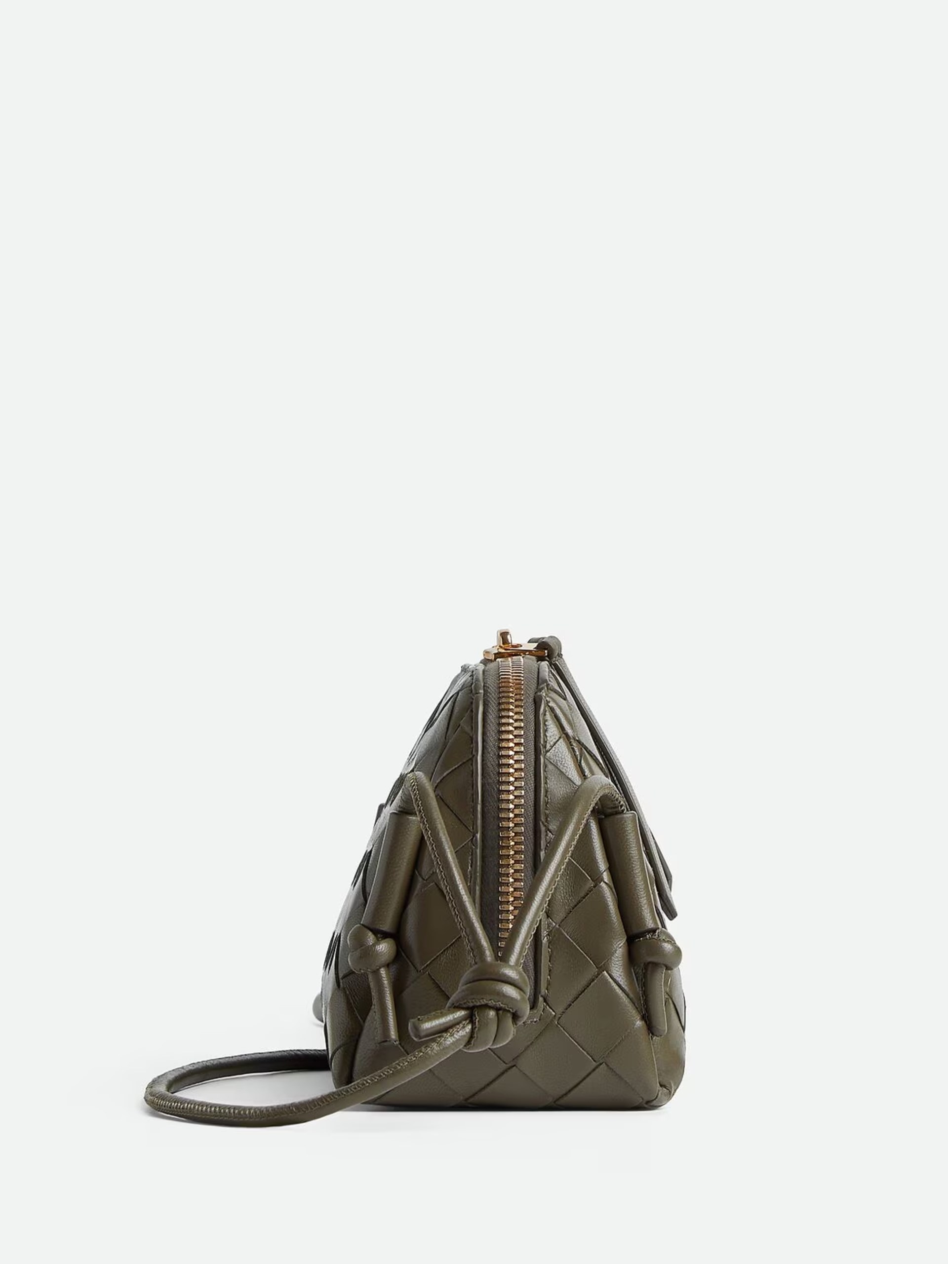 Темно-зелена сумка Bottega Veneta Intrecciato Concert Pouch