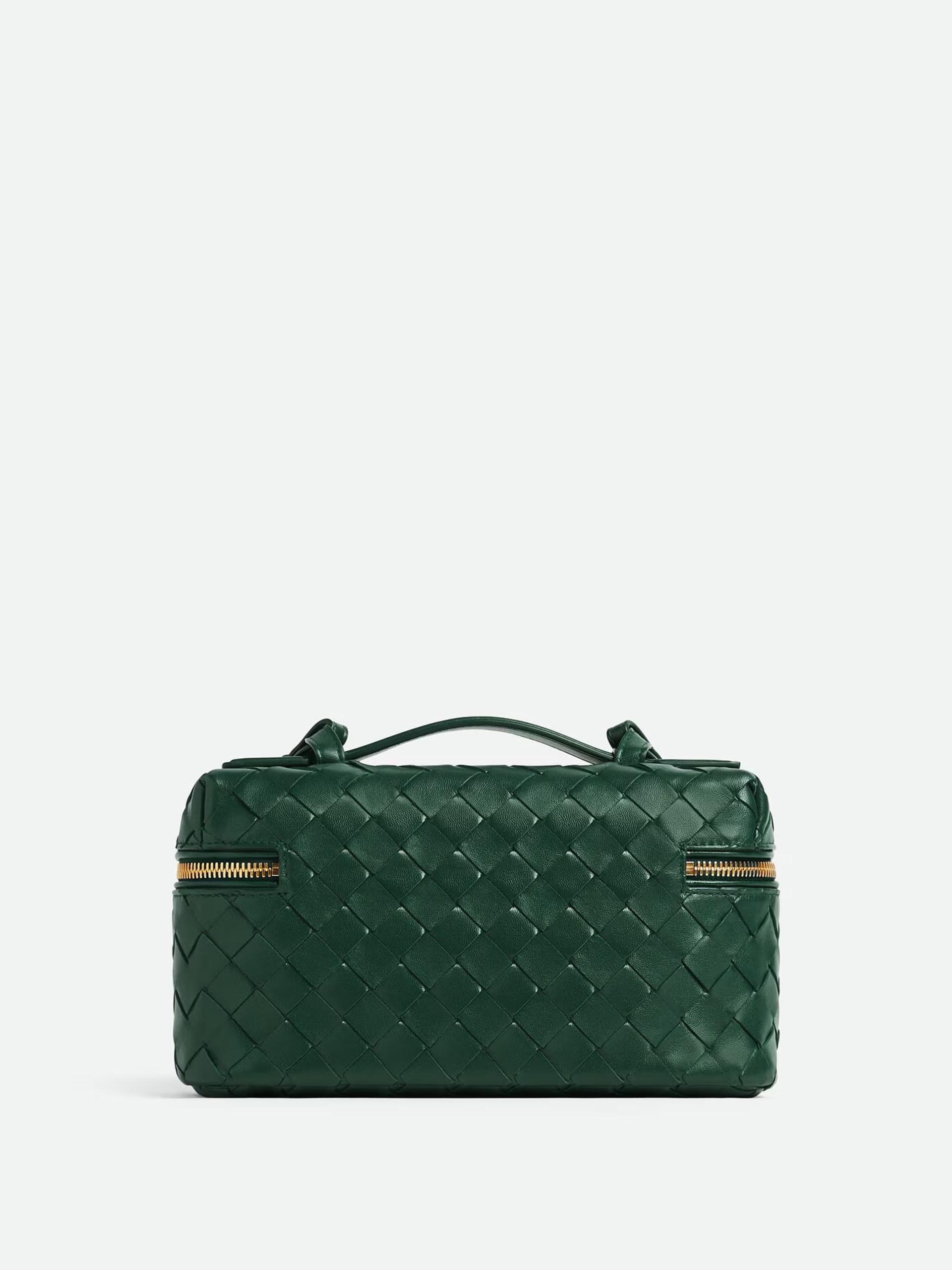 Зелена сумка Bottega Veneta Bang Bang Vanity Case з м’якої шкіри Intrecciato