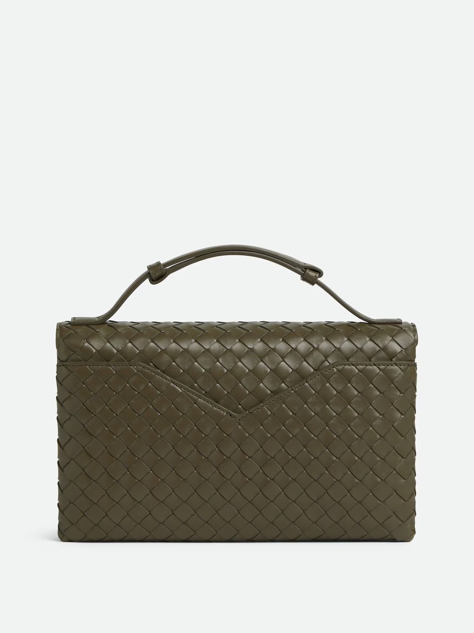 Темно-зелена сумка Bottega Veneta Knot Lock з верхньою ручкою та застібкою-вузлом