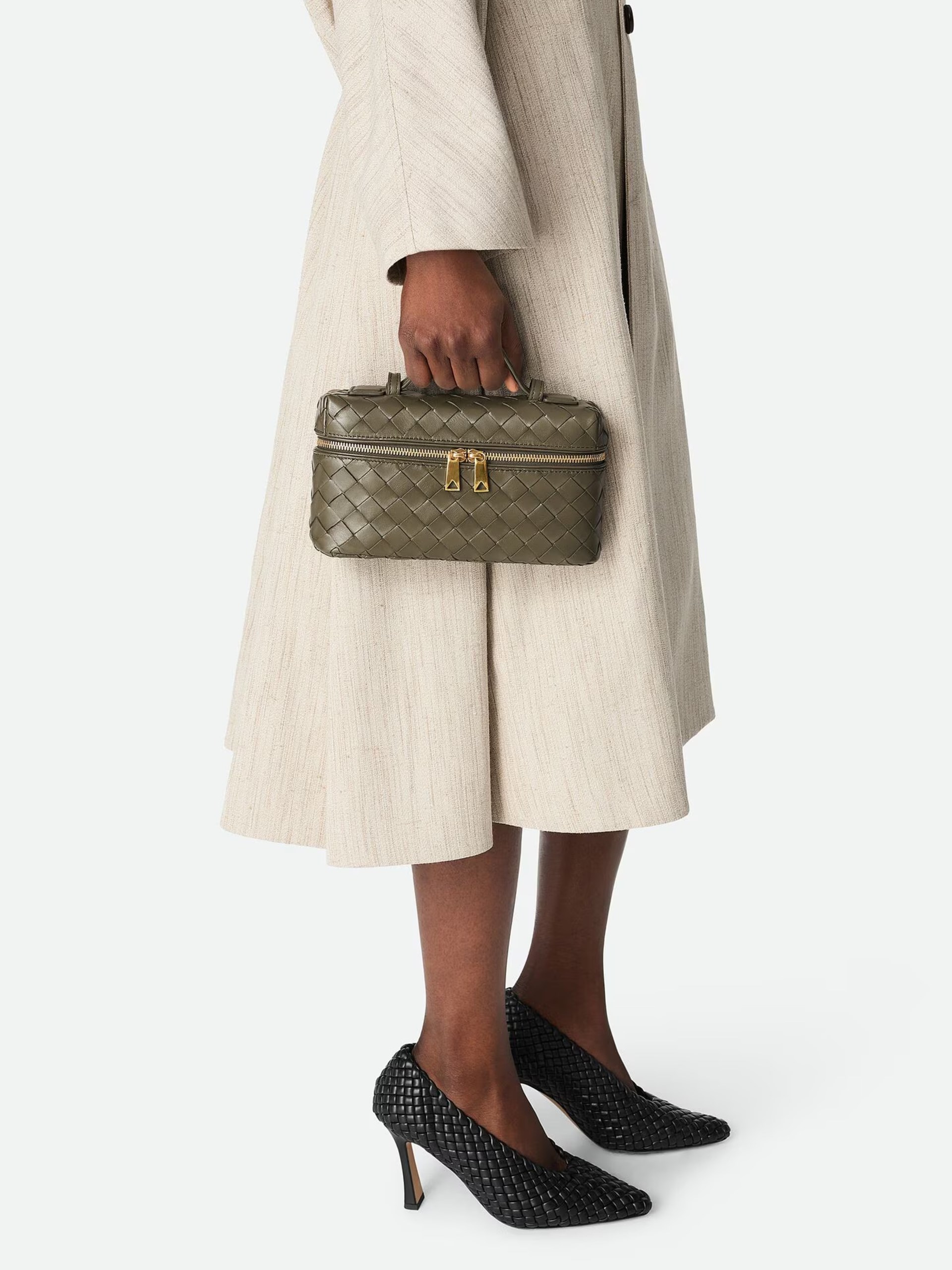 Bottega Veneta Bang Bang Khaki Bag in Soft Intrecciato Leather