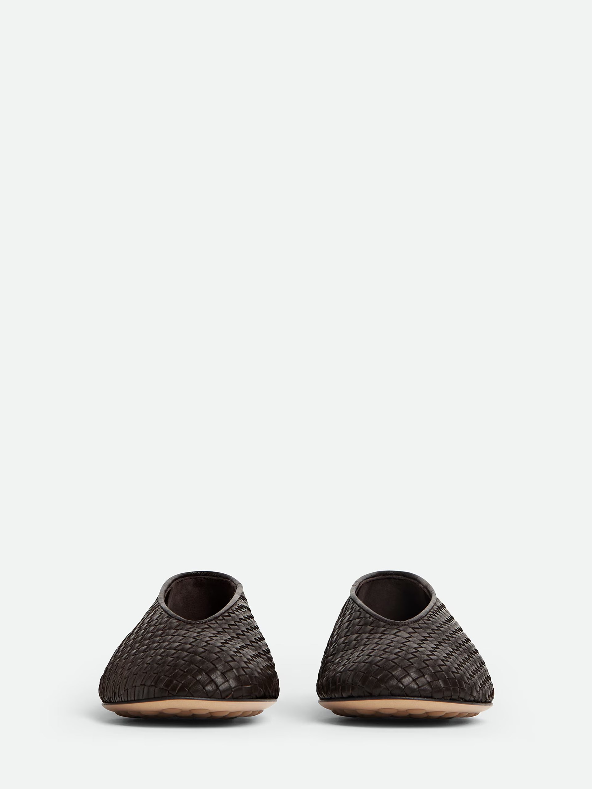 Темно-коричневі балетки Bottega Veneta Rosa зі шкіри