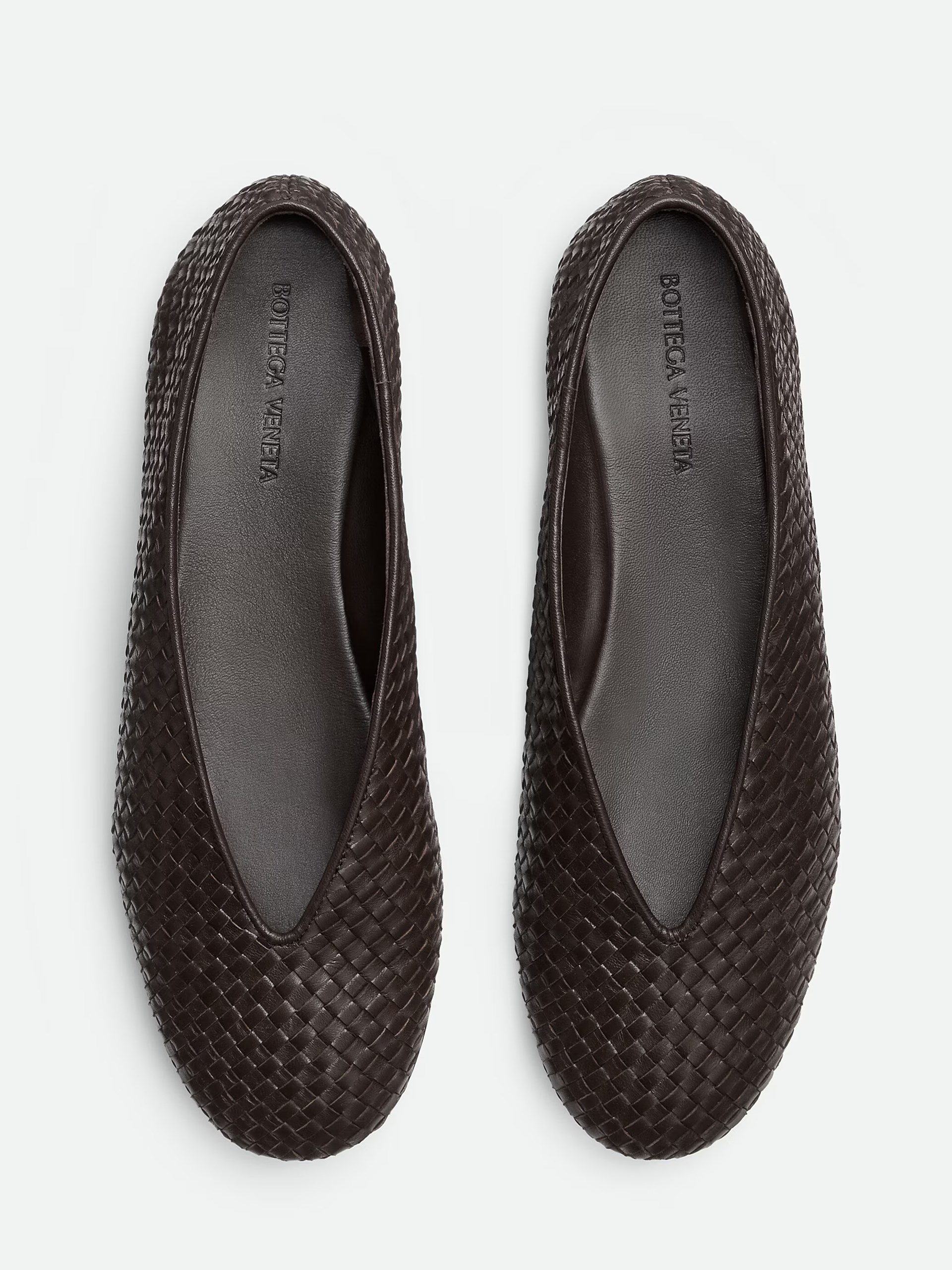 Темно-коричневі балетки Bottega Veneta Rosa зі шкіри