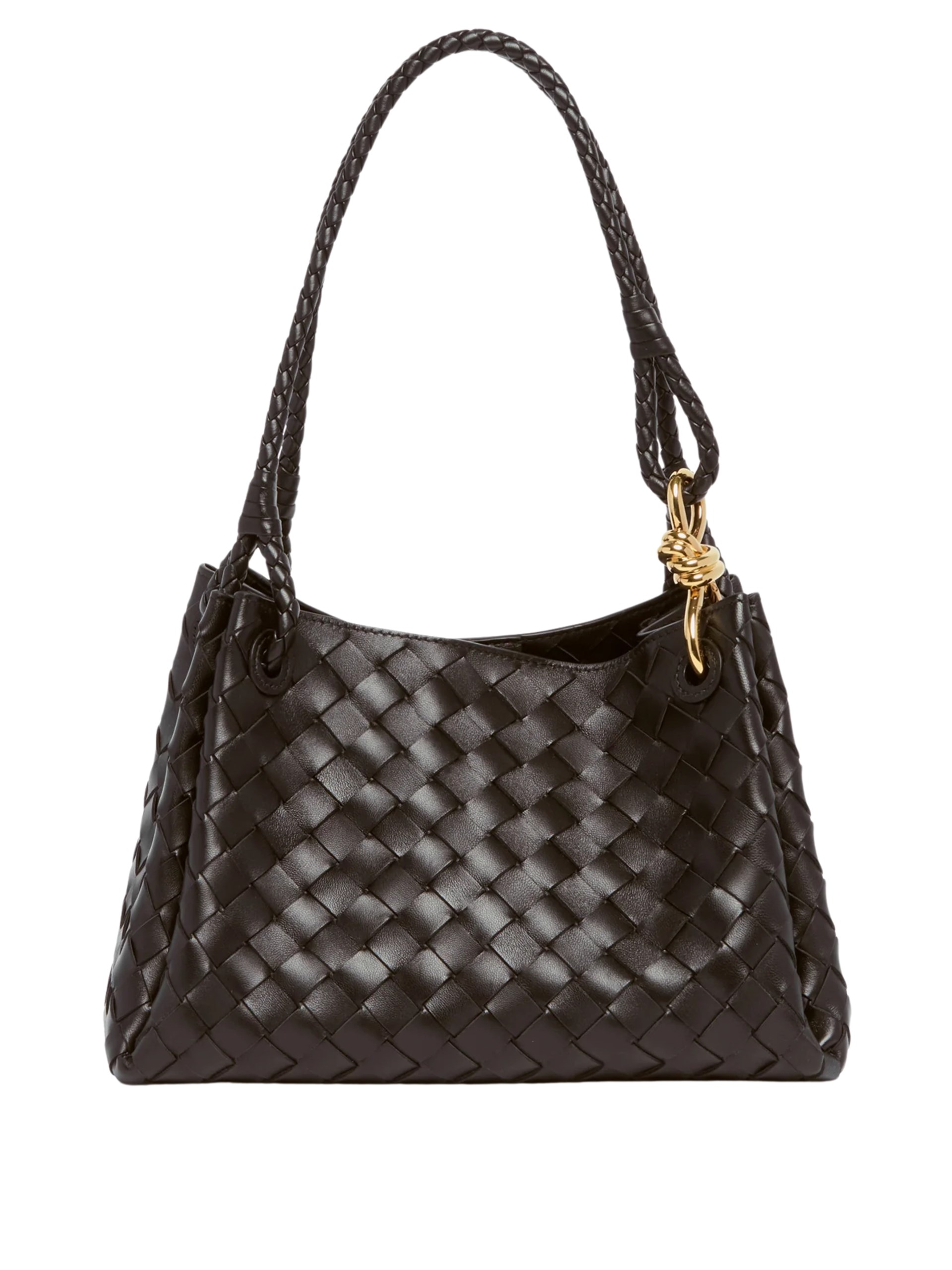Темно-коричнева сумка Bottega Veneta Parachute зі шкіри