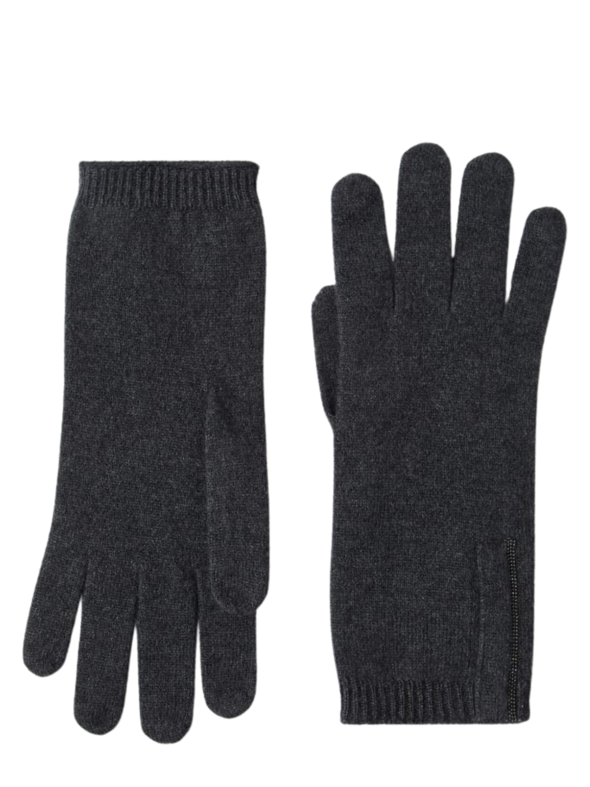 Brunello Cucinelli dark grey cashmere gloves