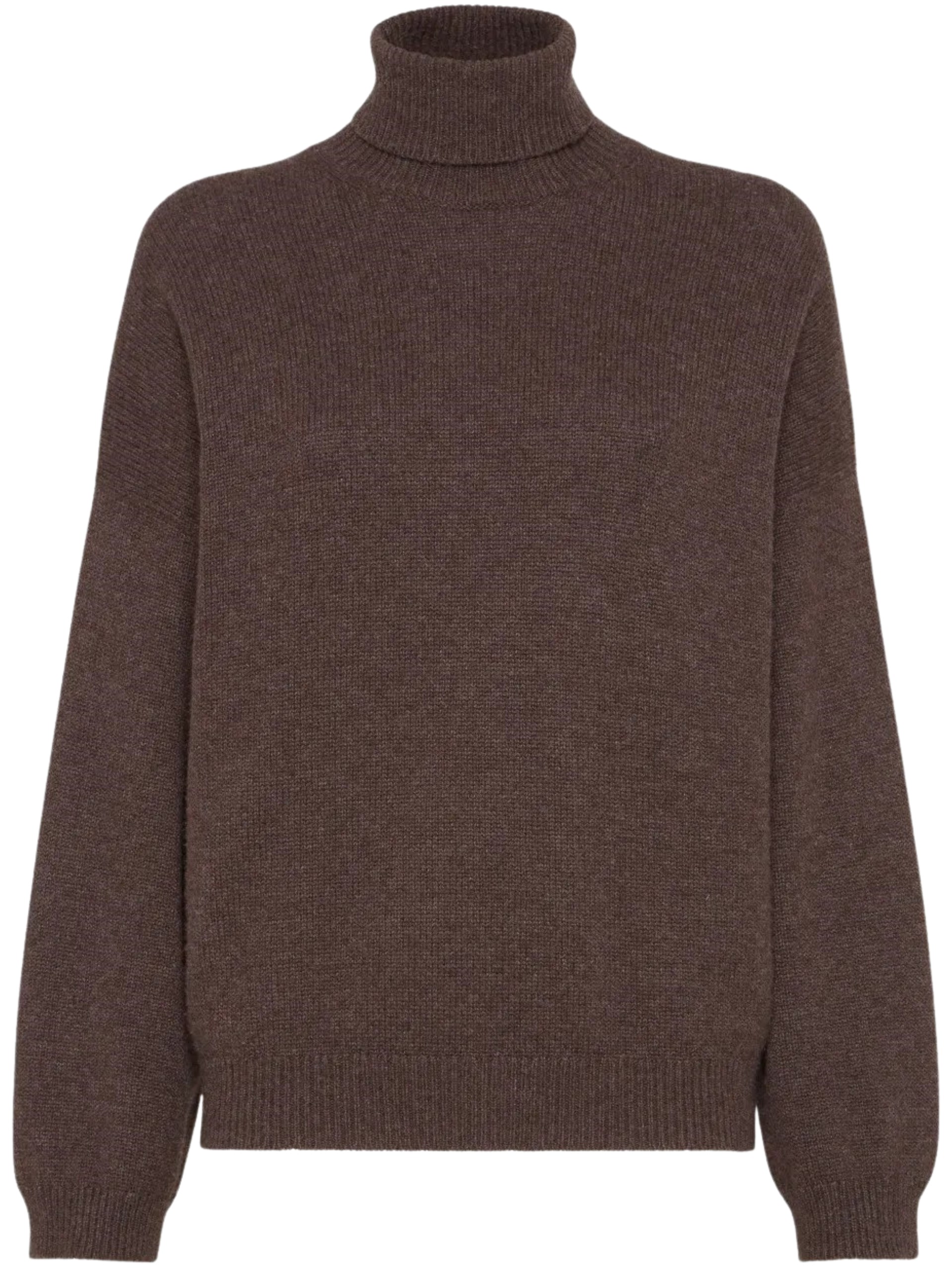 Brunello Cucinelli brown cashmere turtleneck sweater