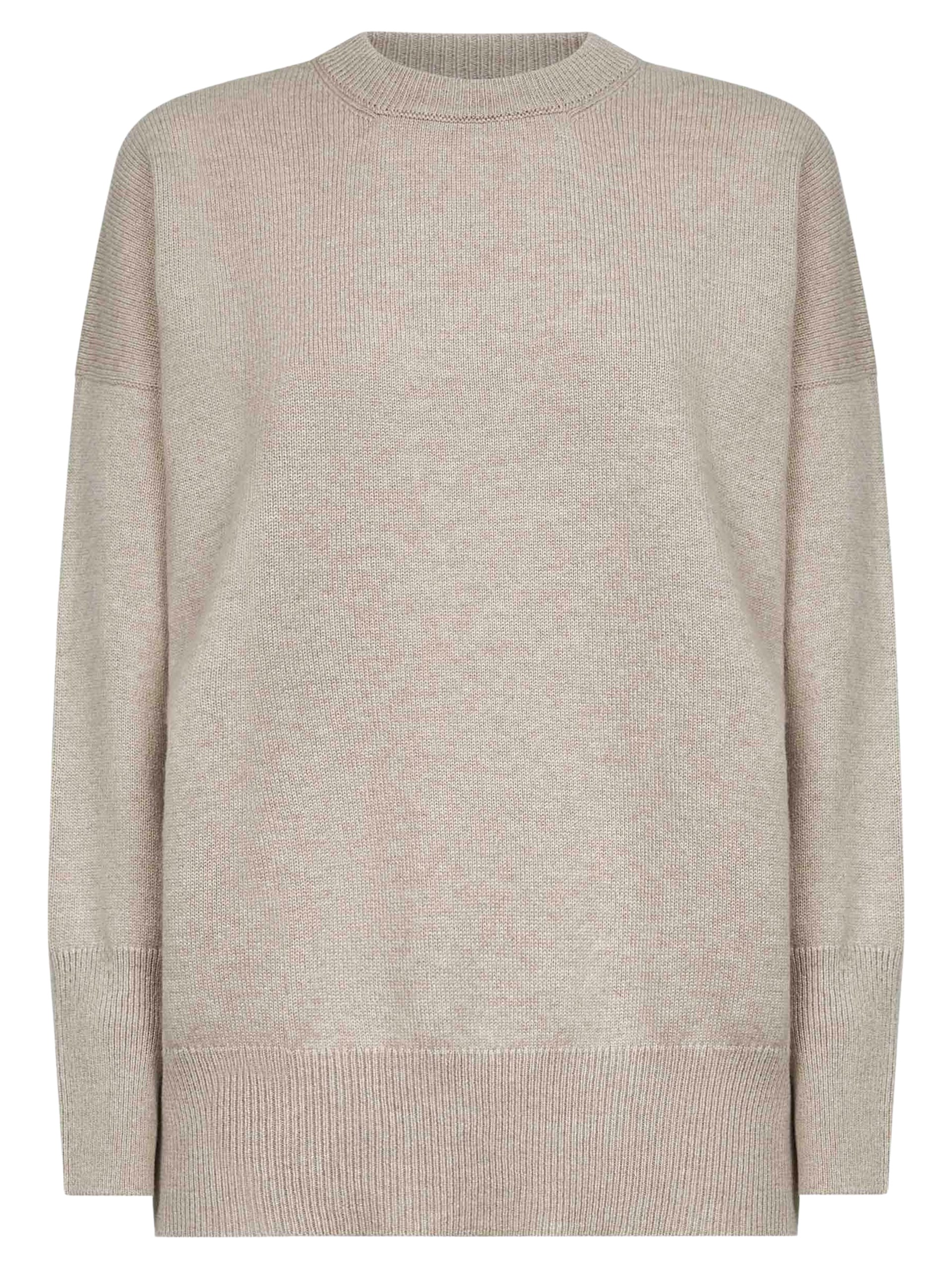 Brunello Cucinelli beige cashmere sweater with shiny details