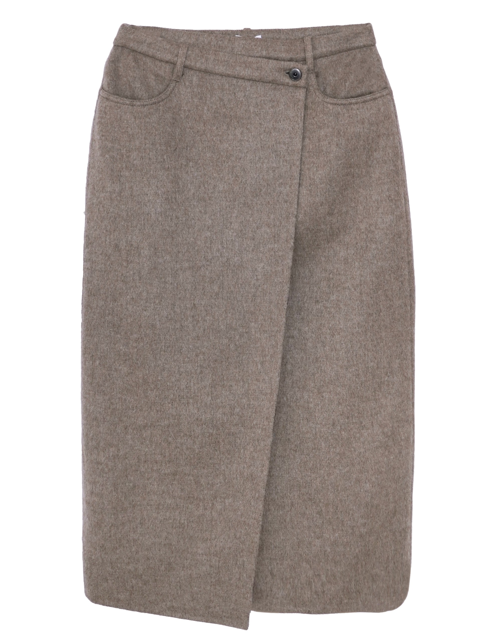 Brunello Cucinelli beige cashmere midi skirt