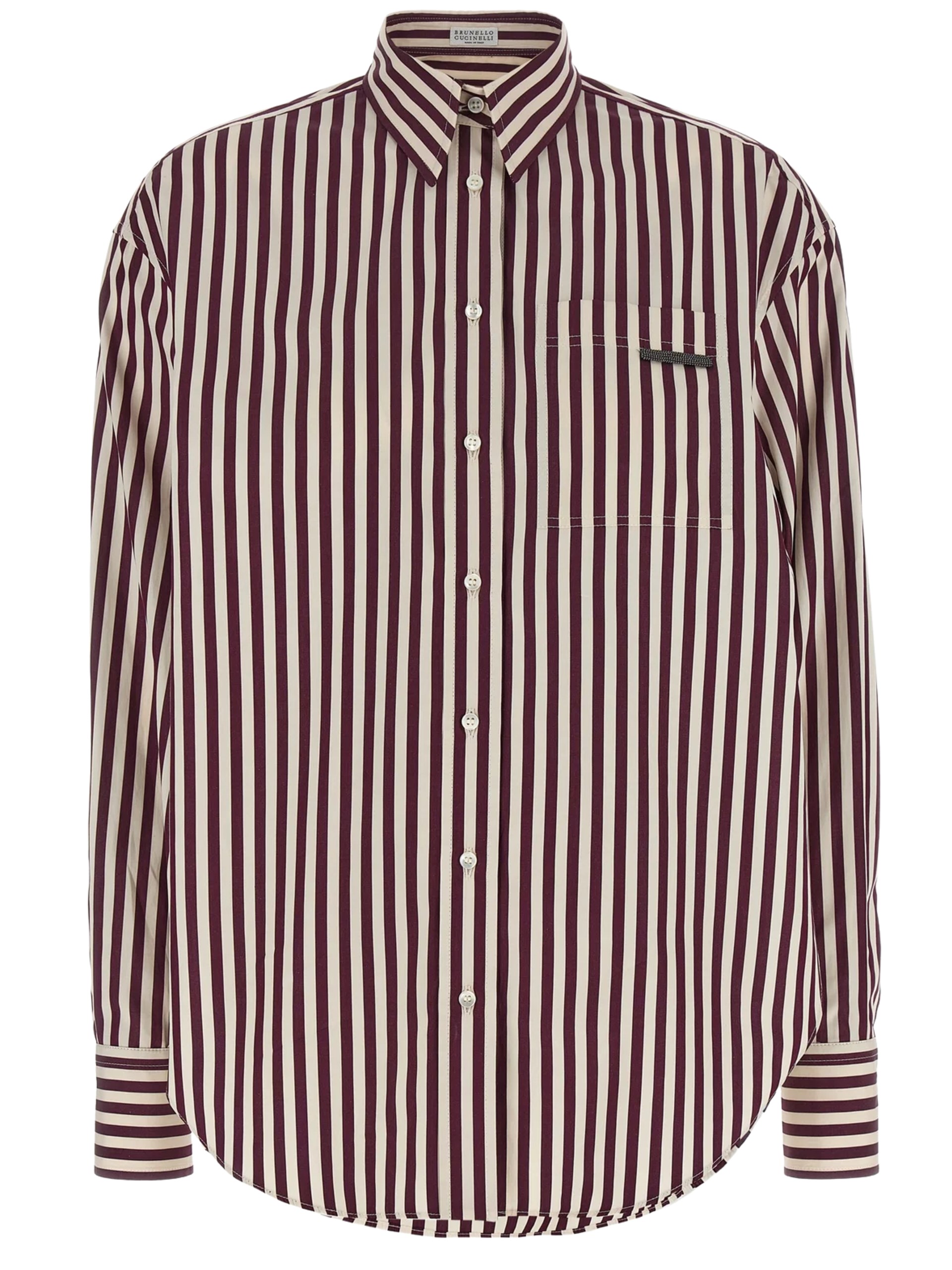 Brunello Cucinelli striped shirt with Monili