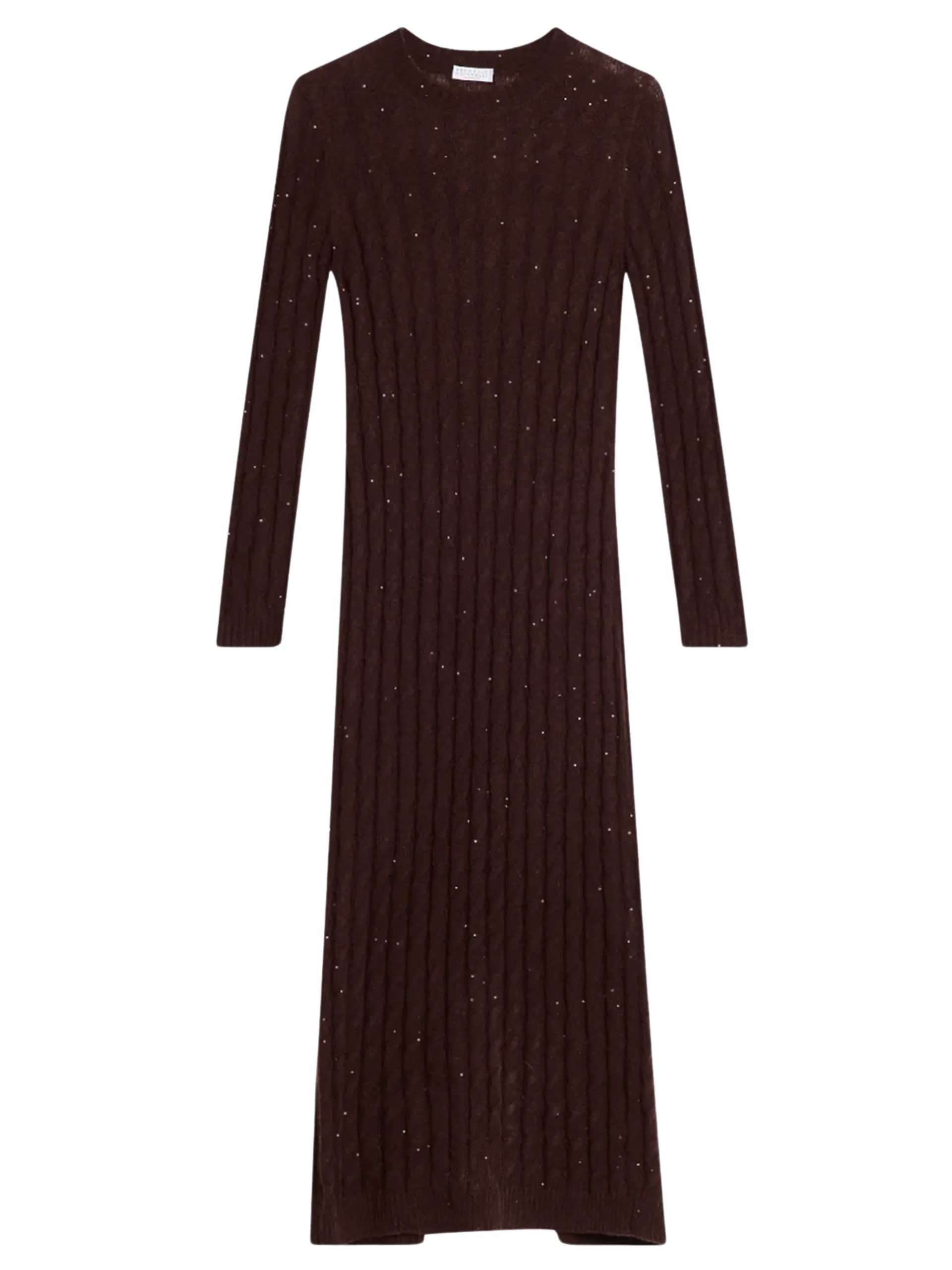 Brunello Cucinelli dark brown fitted maxi dress